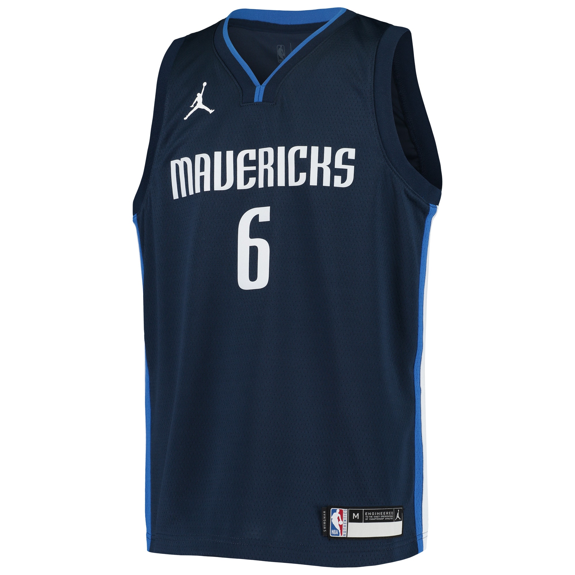 Kristaps Porzingis Dallas Mavericks Jordans Brand Youth 2020/21 Swingman Player Jersey - Statement Edition - Navy - vstockx
