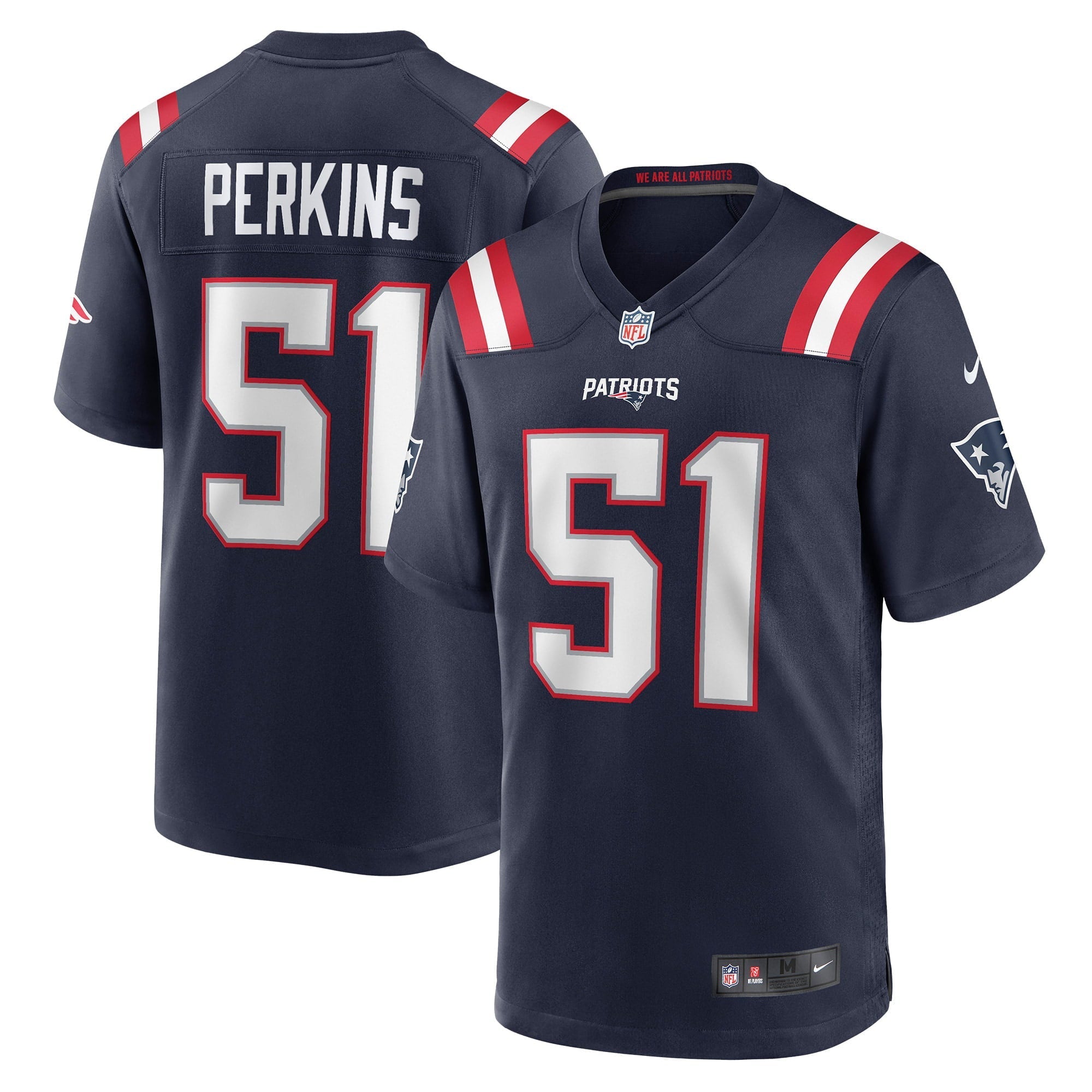 Men's Nike Ronnie Perkins Navy New England Patriots Game Jersey - vstockx