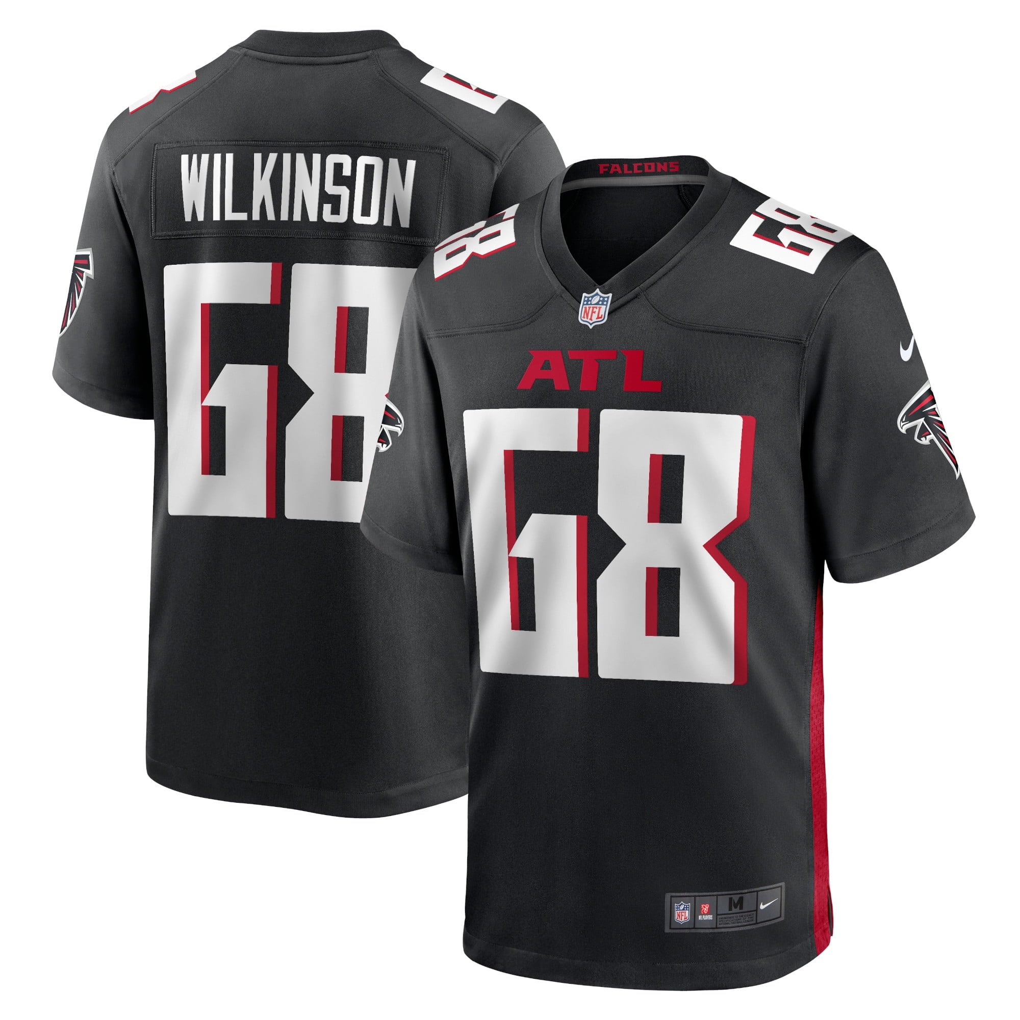 Men's Nike Elijah Wilkinson Black Atlanta Falcons Game Jersey - vstockx