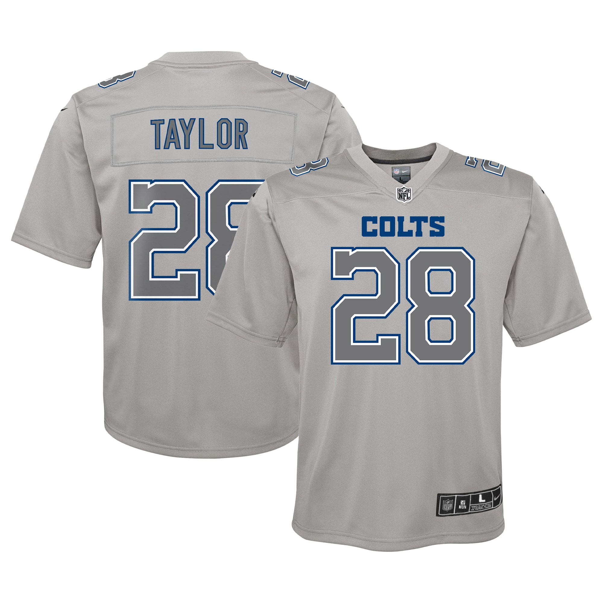 Jonathan Taylor Indianapolis Colts Nike Youth Atmosphere Game Jersey - Gray - vstockx