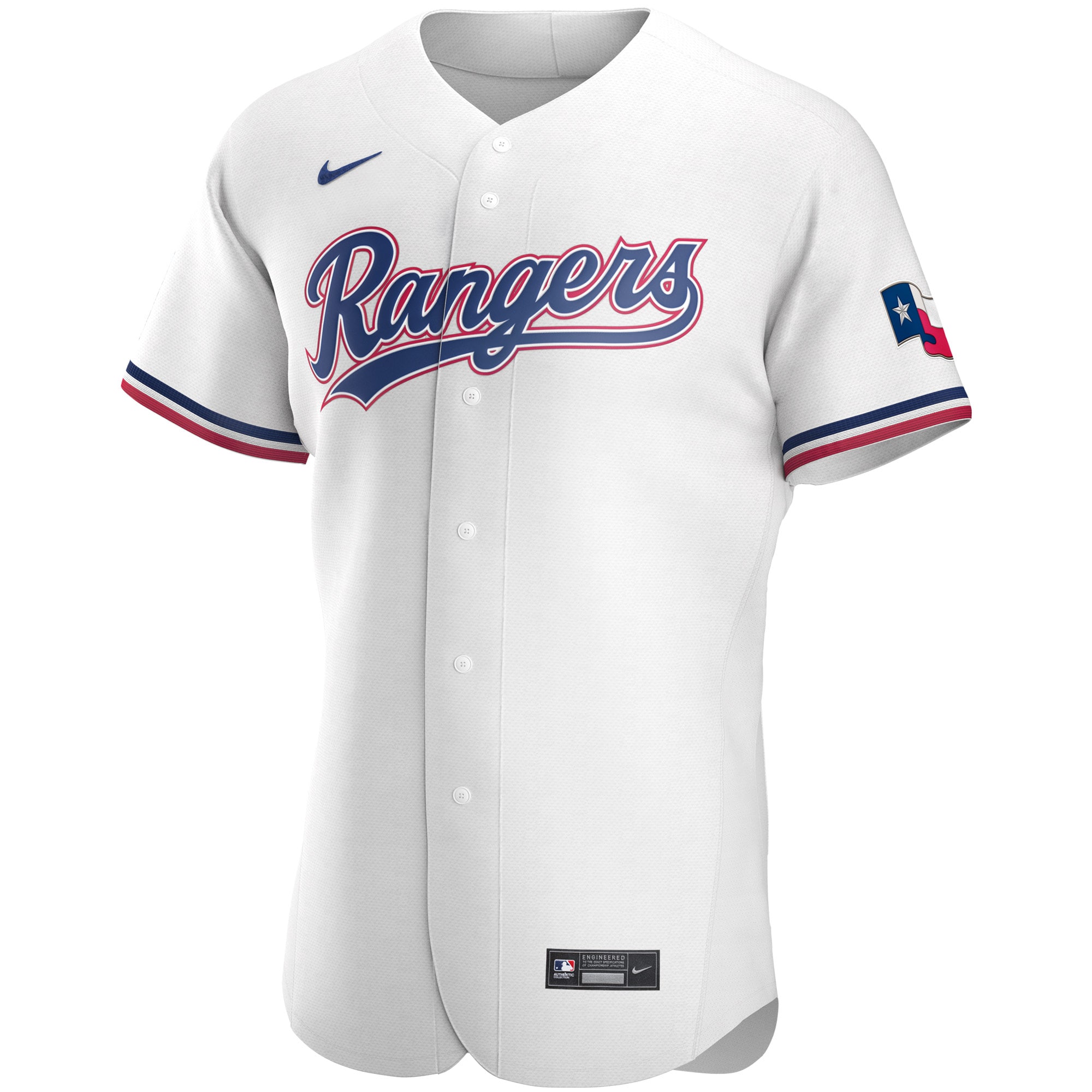 Texas Rangers Nike Home Authentic Team Logo Jersey - White - vstockx