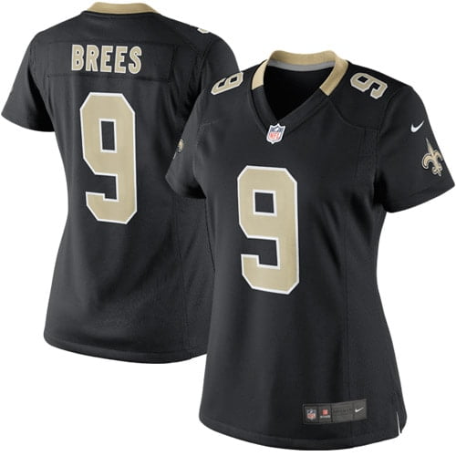 Women's Nike Drew Brees Black New Orleans Saints Player Game Jersey - vstockx