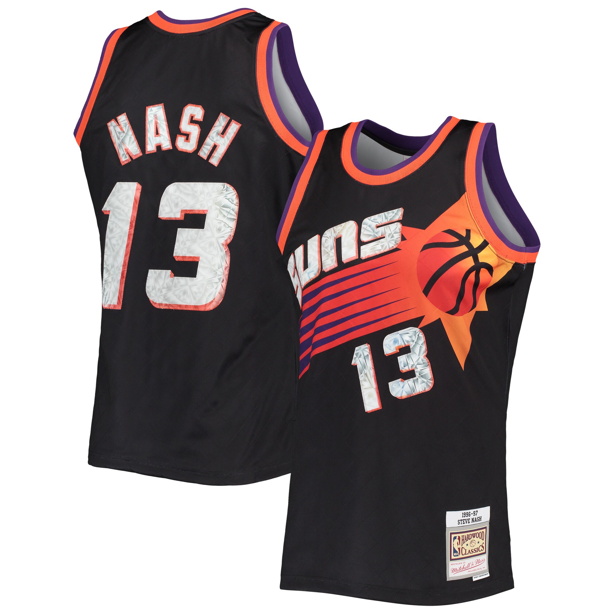 Steve Nash Phoenix Suns Mitchell & Ness 1996-97 Hardwood Classics NBA 75th Anniversary Diamond Swingman Jersey - Black - vstockx