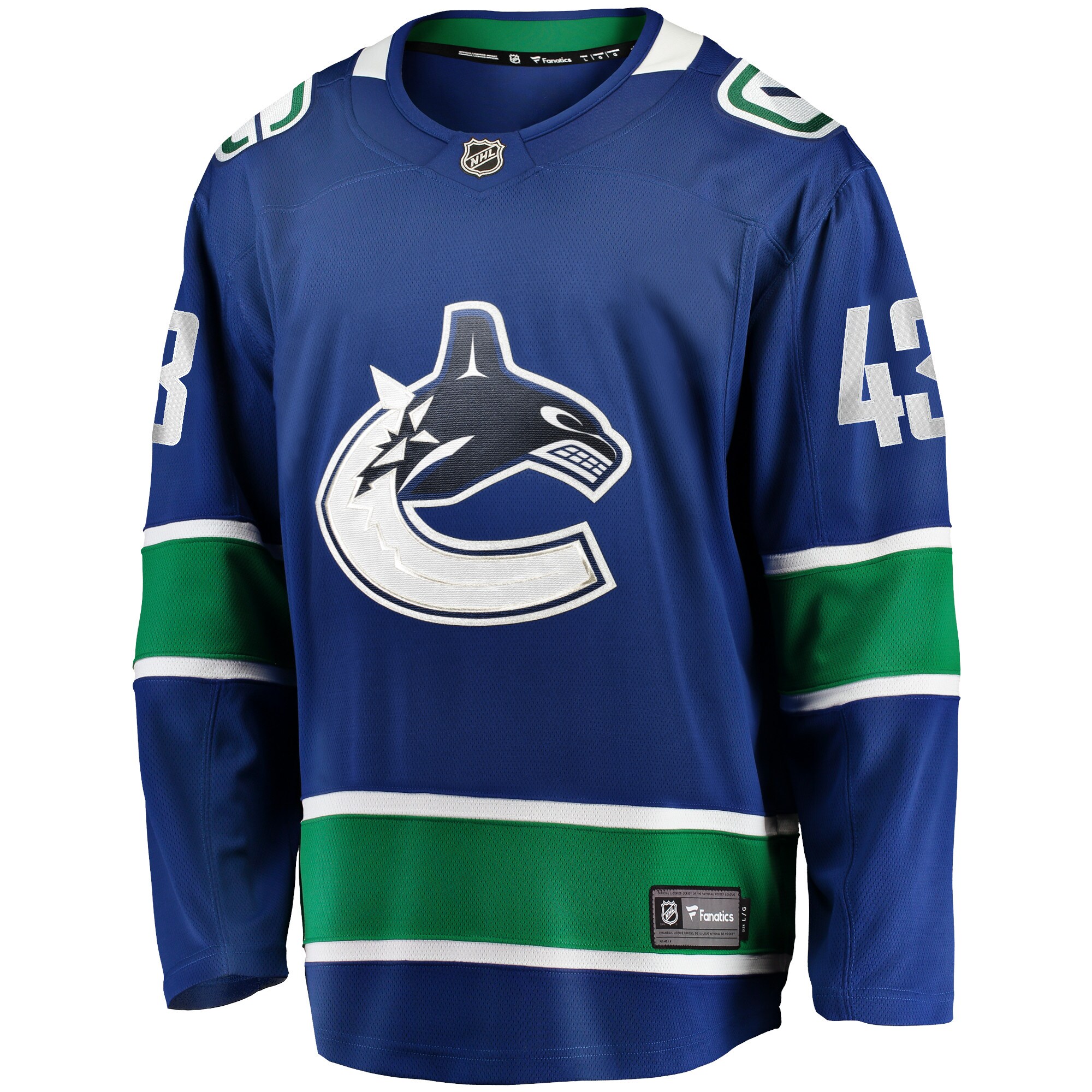 Quinn Hughes Vancouver Canucks Fanatics Branded Home Premier Breakaway Player Jersey - Blue - vstockx
