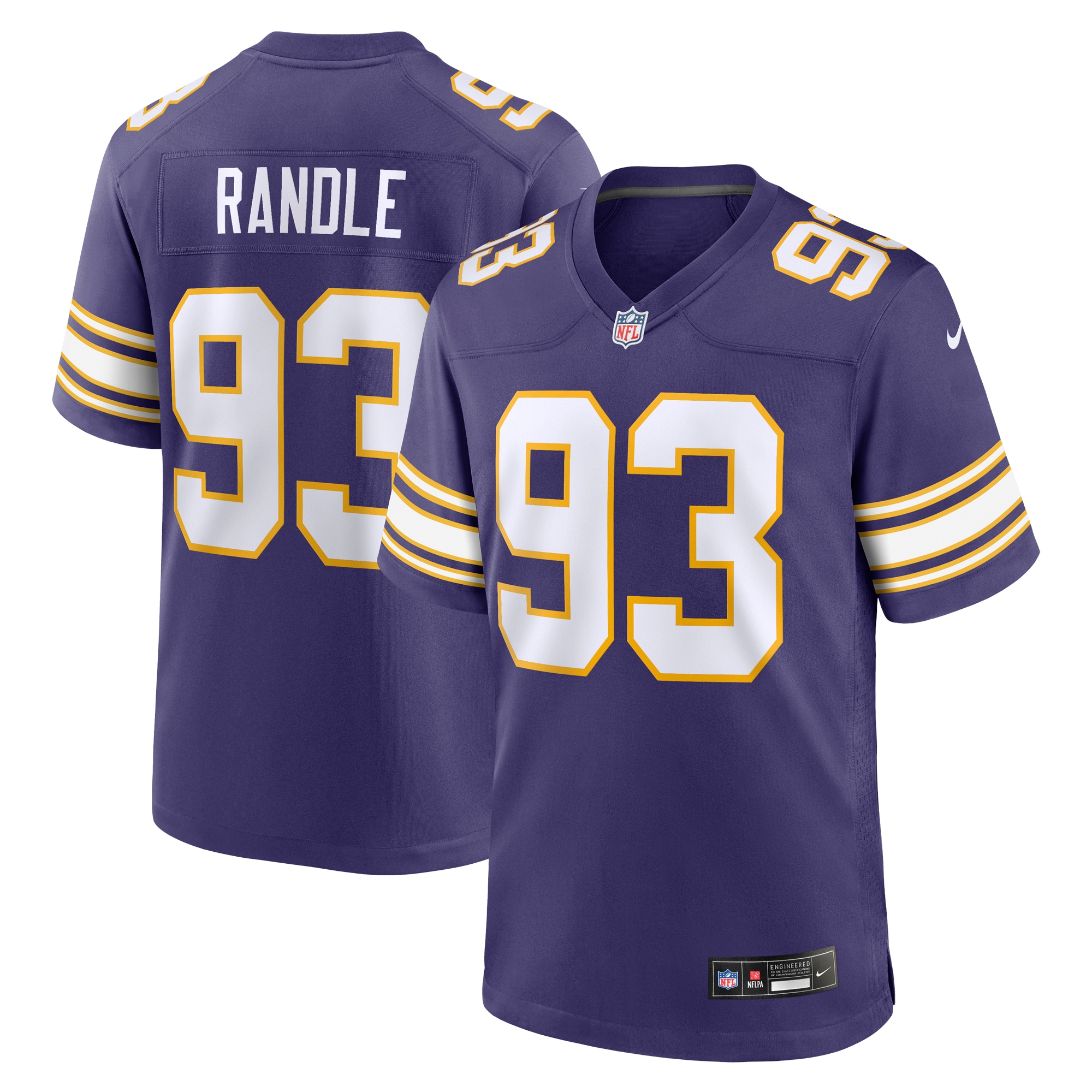 John Randle Minnesota Vikings Nike Classic Player Game Jersey - Purple - vstockx