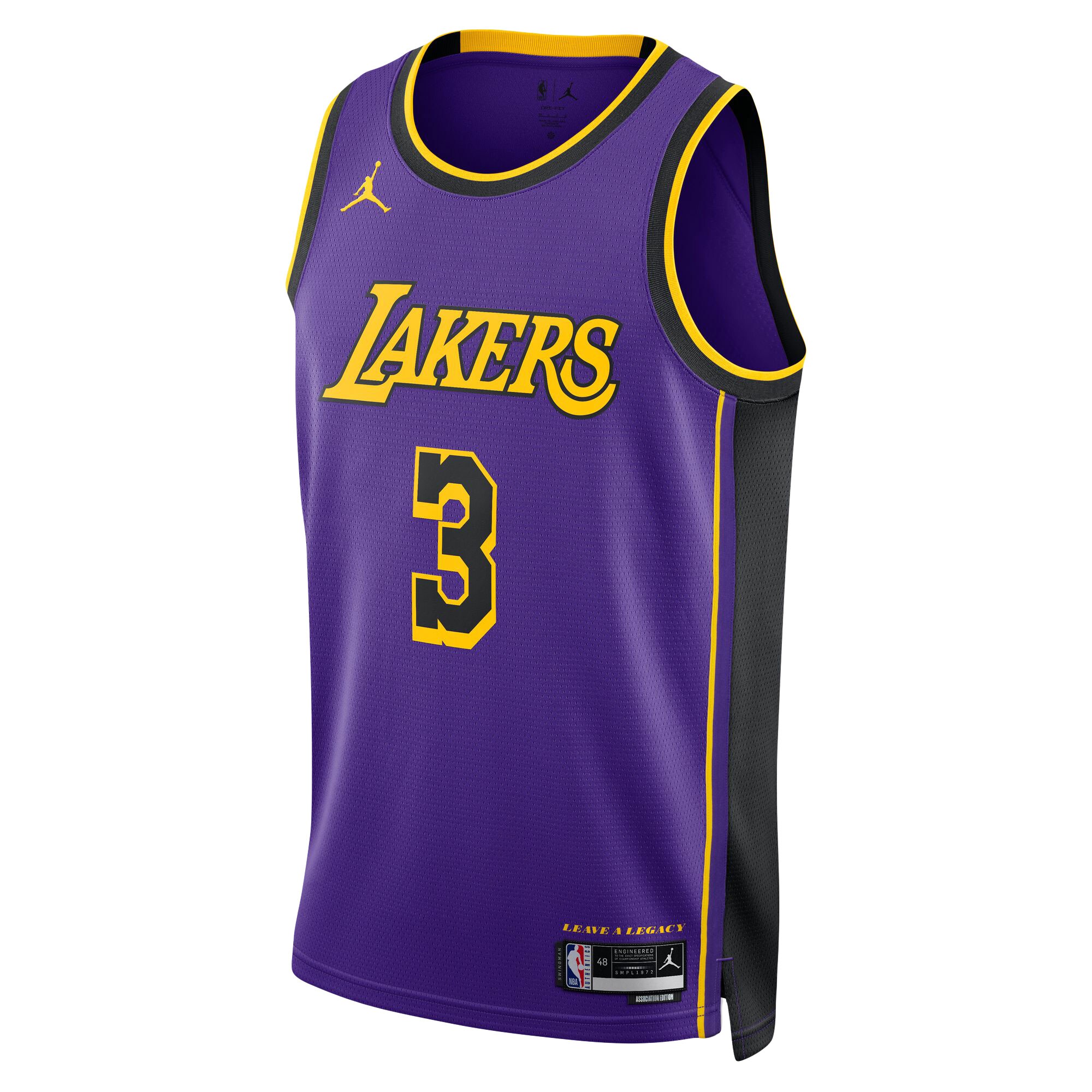 Anthony Davis Los Angeles Lakers Jordans Brand Unisex Swingman Jersey - Statement Edition - Purple - vstockx