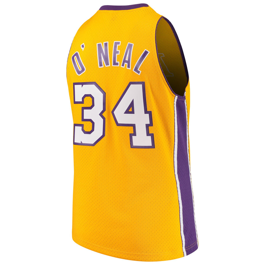 Men's Shaquille O'Neal Los Angeles Lakers 1999-00 Gold Swingman Replica Jersey By Mitchell & Ness - vstockx