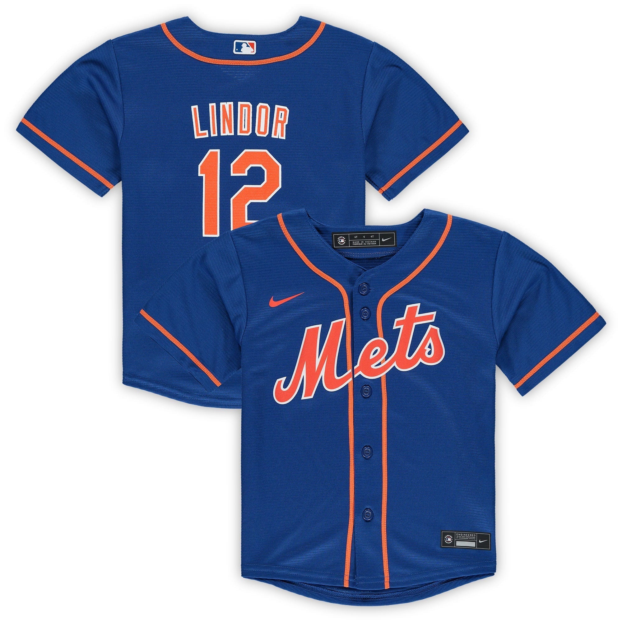 Toddler Nike Francisco Lindor Royal New York Mets Alternate Replica Player Jersey - vstockx