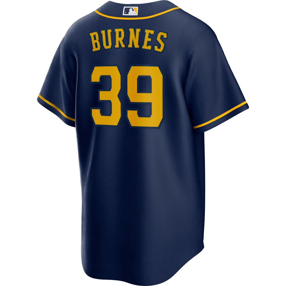 Youth Milwaukee Brewers Corbin Burnes Cool Base Replica Alternate Jersey - Navy - vstockx