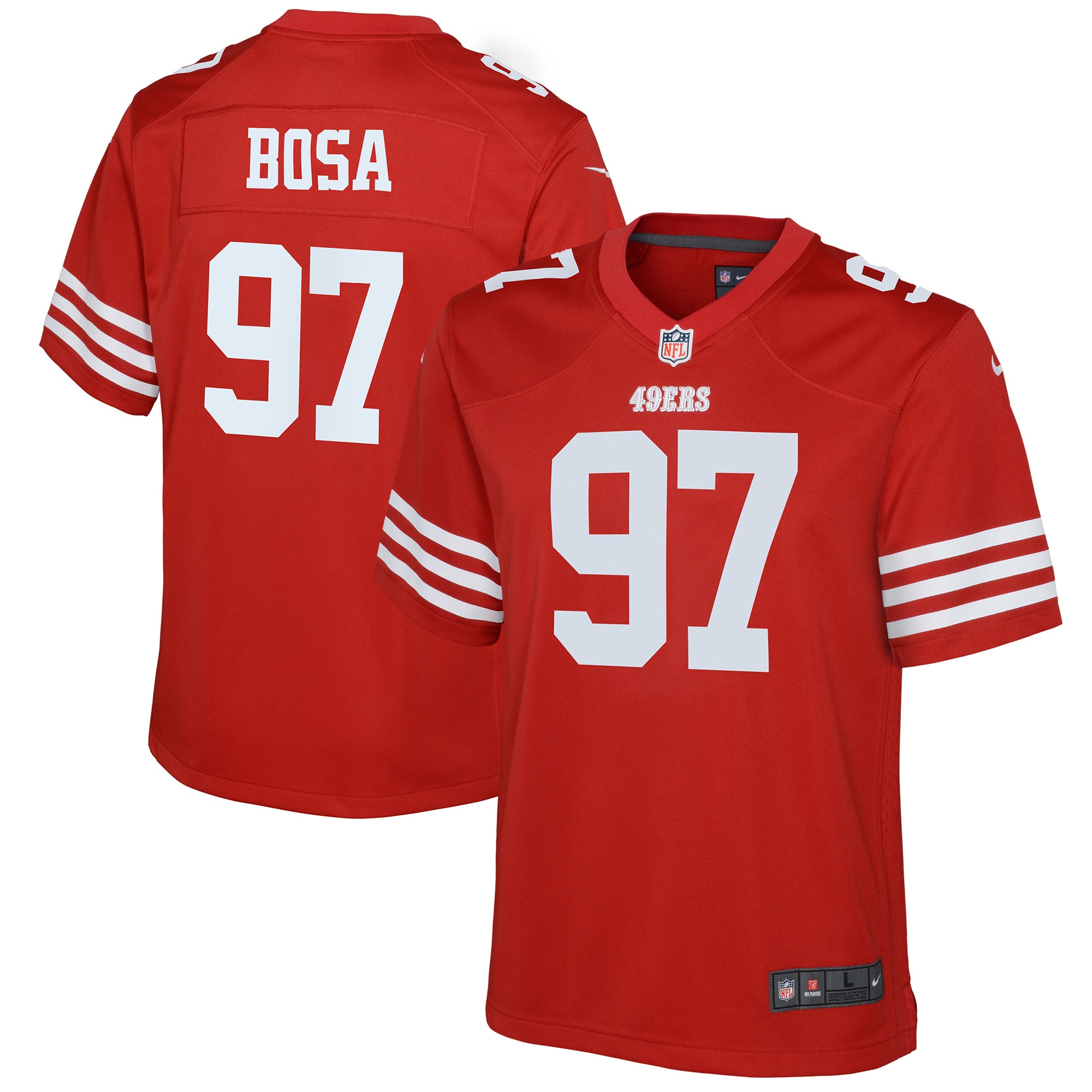 Nick Bosa San Francisco 49ers Nike Youth Game Jersey - Scarlet - vstockx