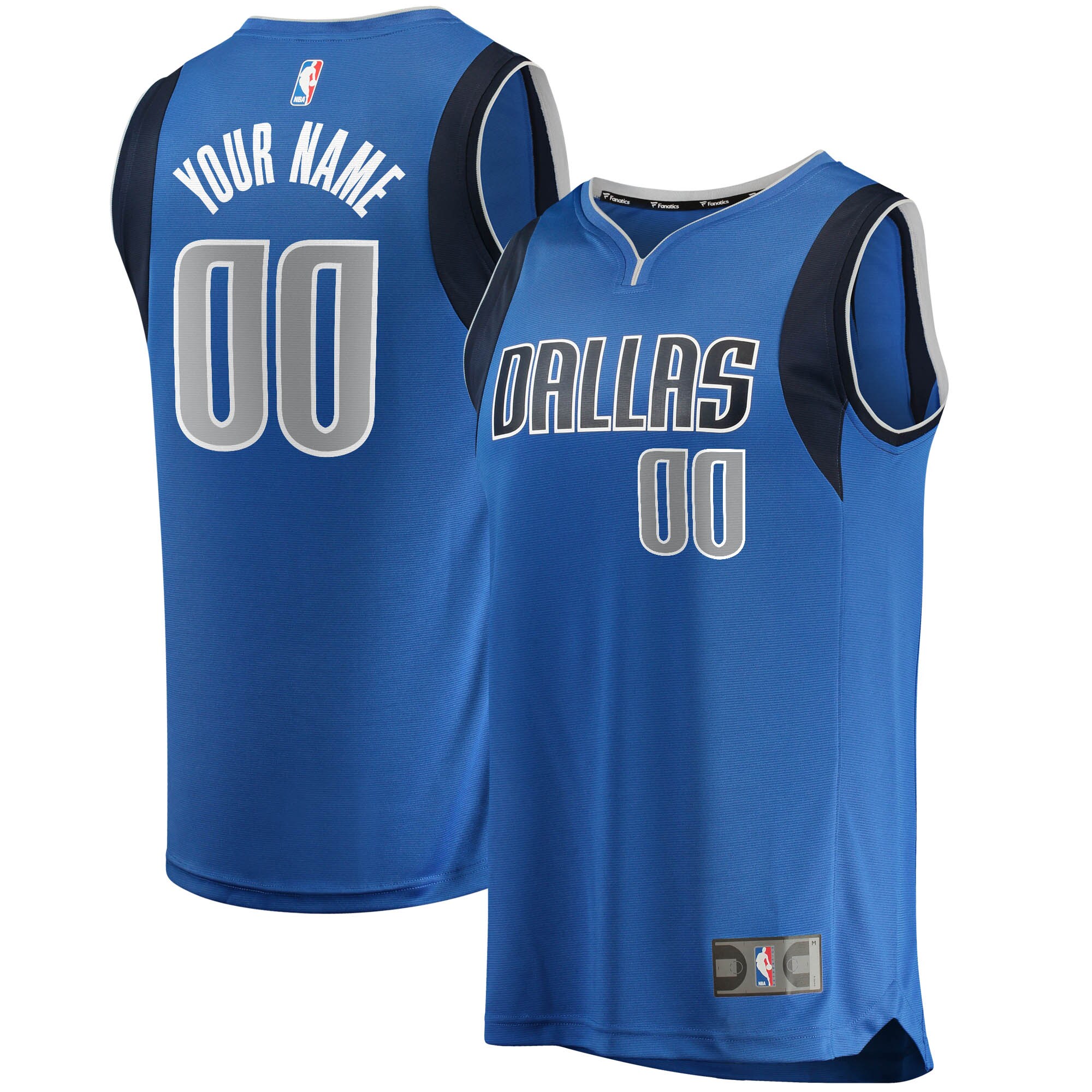 Dallas Mavericks Fanatics Branded Fast Break Custom Replica Jersey Blue - Icon Edition - vstockx