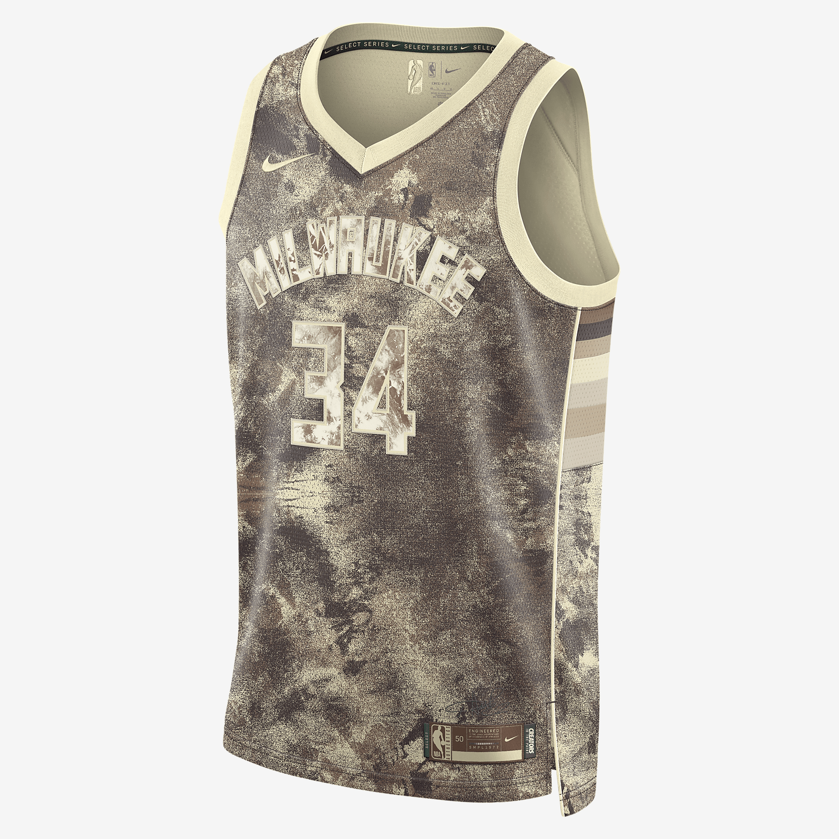 Giannis Antetokounmpo Milwaukee Bucks 2022/23 Select Series Men's Nike Dri-FIT NBA Swingman Jersey - Flat Opal - vstockx