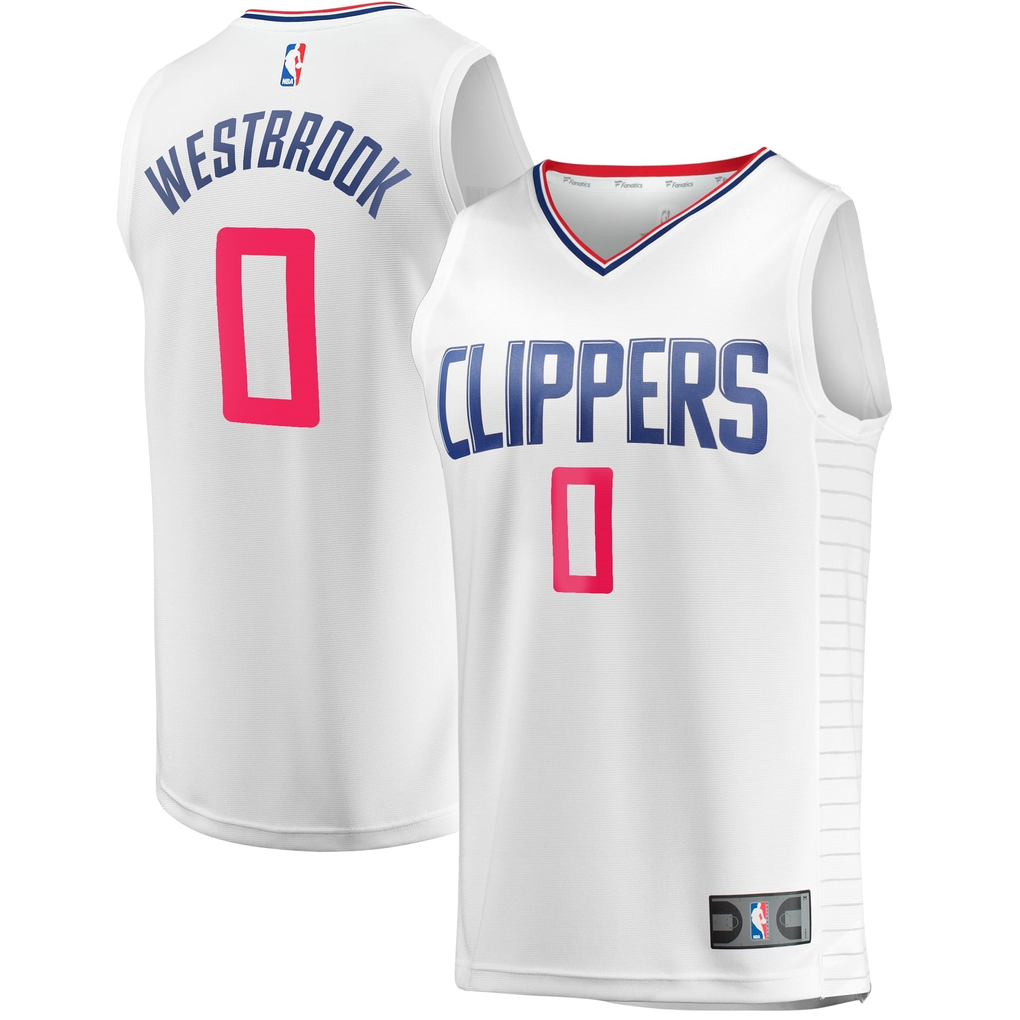 Youth Fanatics Branded Russell Westbrook White LA Clippers Fast Break Player Jersey - Association Edition - vstockx