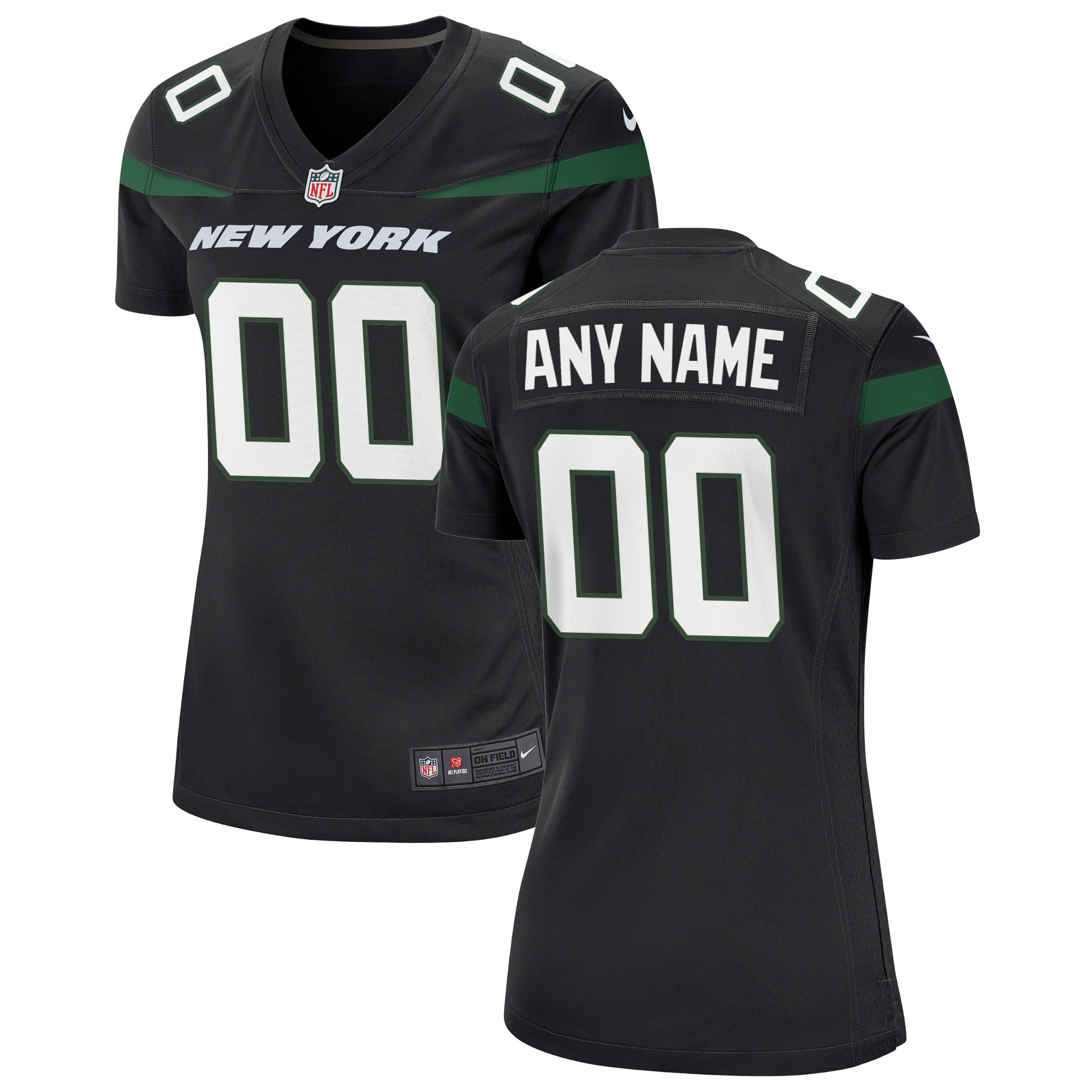 New York Jets Nike Women's Alternate Custom Game Jersey - Stealth Black - vstockx