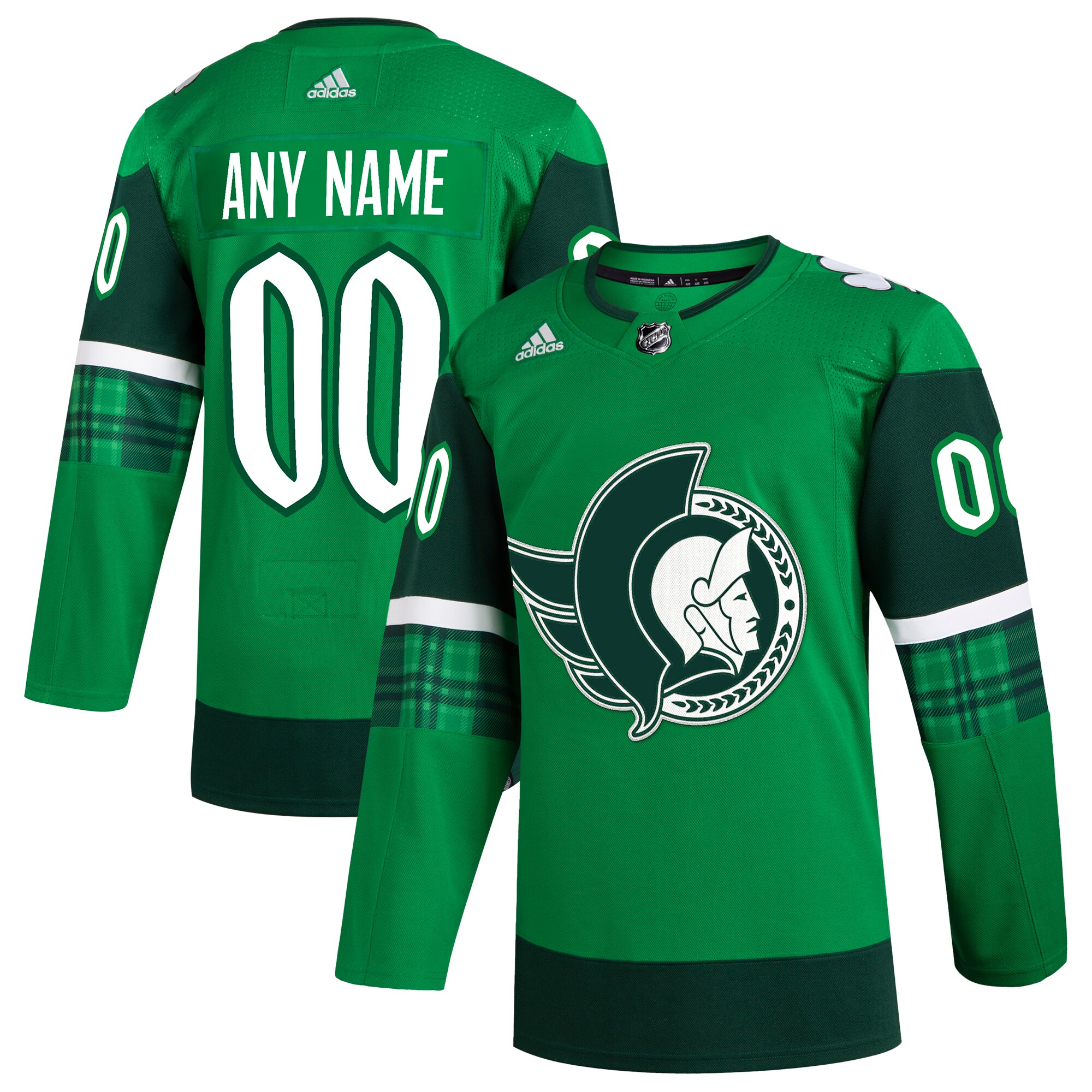 Ottawa Senators adidas St. Patrick's Day Authentic Custom Jersey - Kelly Green - vstockx