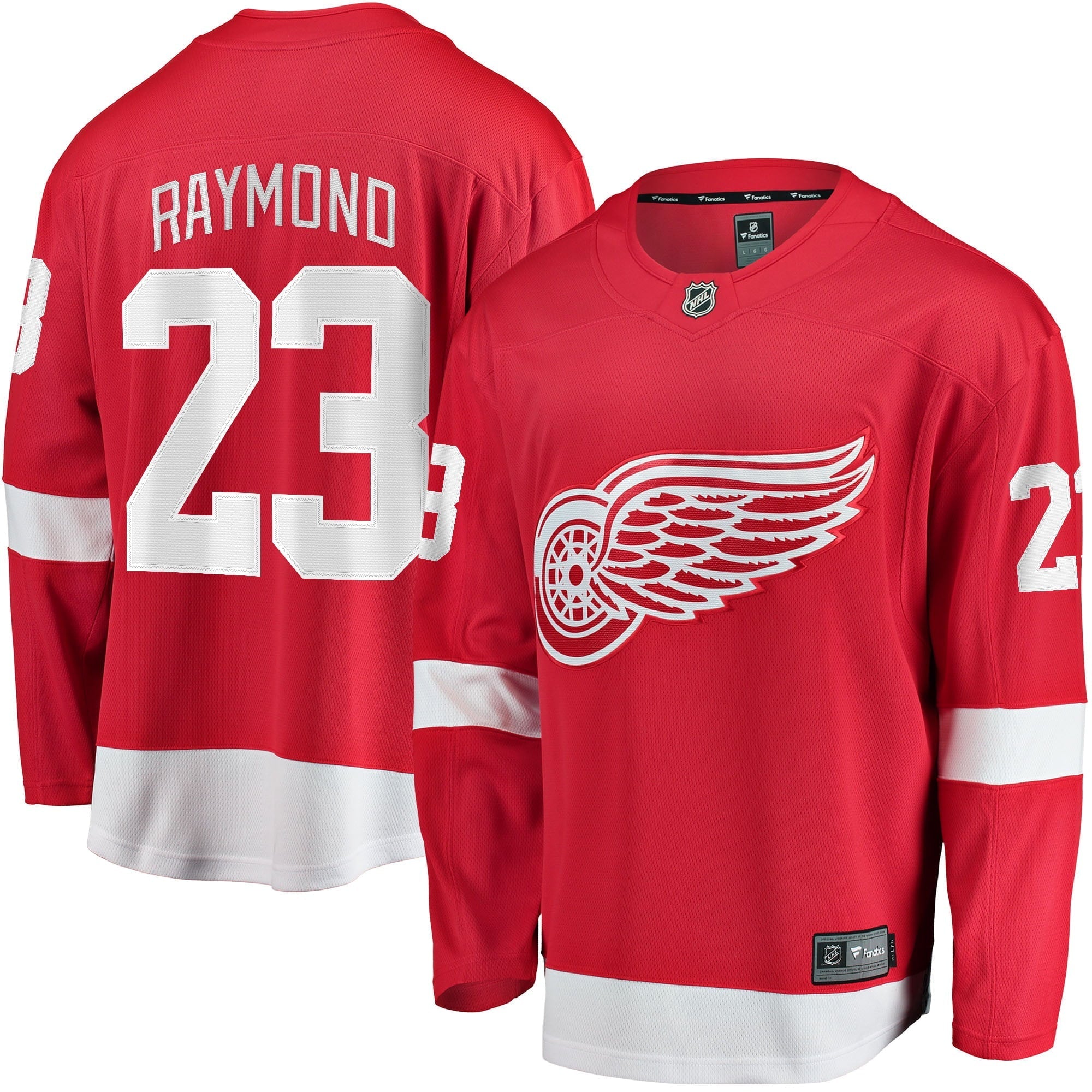 Men's Fanatics Branded Lucas Raymond Red Detroit Red Wings Home Breakaway Player Jersey - vstockx