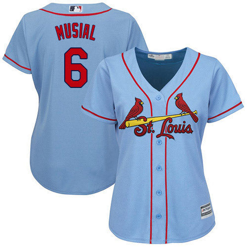 Women's St. Louis Cardinals Stan Musial Replica Alternate Jersey - Light Blue - vstockx