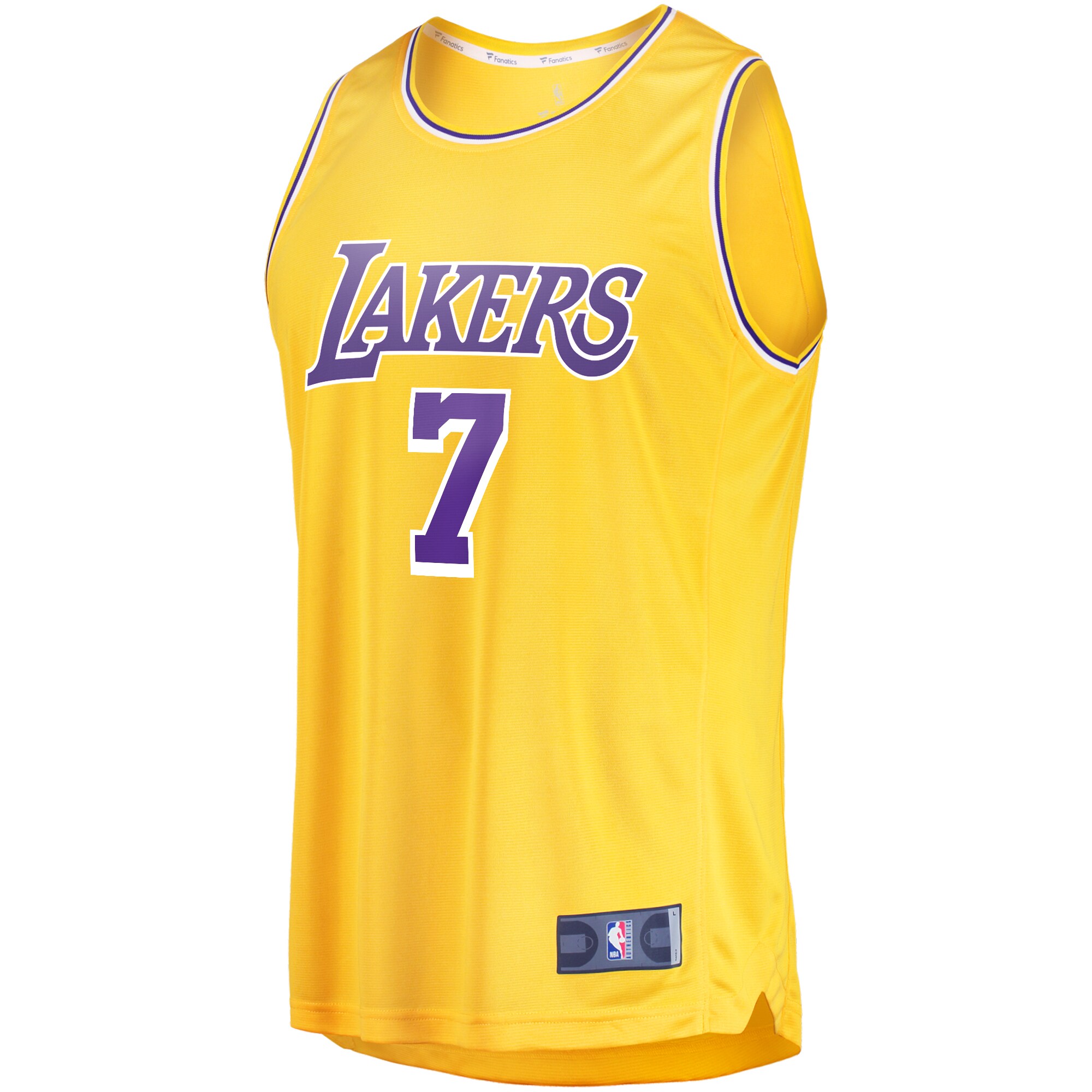 Troy Brown Jr. Los Angeles Lakers Fanatics Branded Fast Break Replica Jersey - Icon Edition - Gold - vstockx