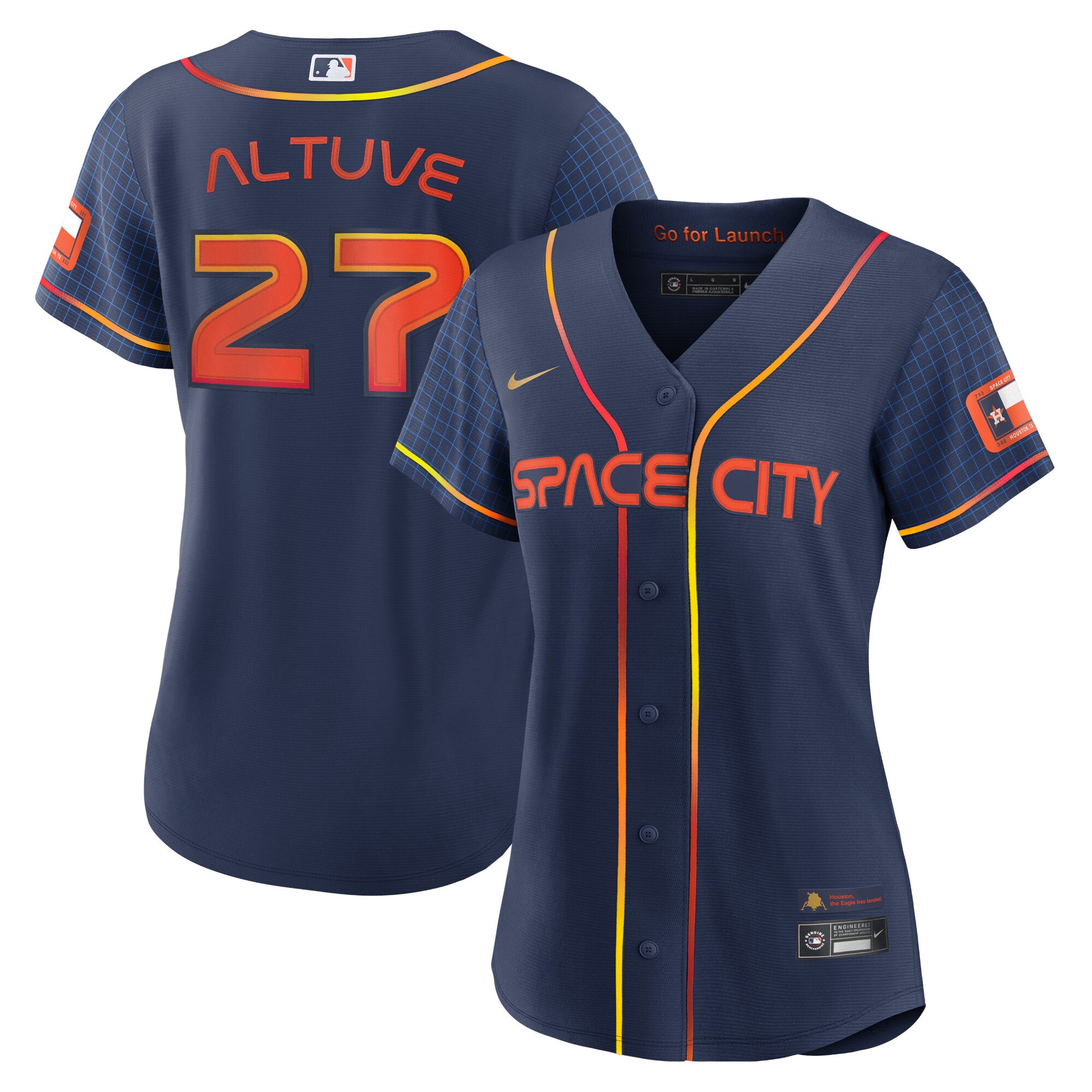 Jose Altuve Houston Astros Nike Women's 2022 City Connect Replica Player Jersey - Navy - vstockx