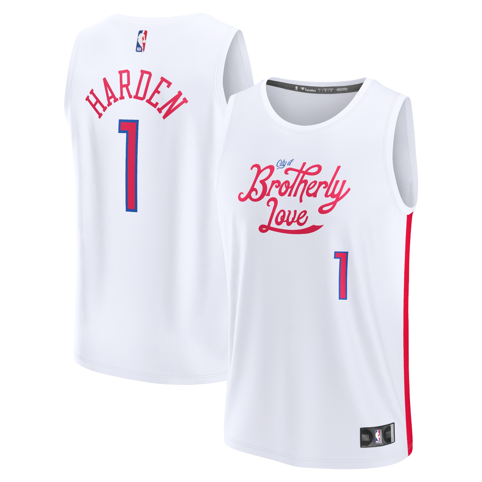 James Harden Philadelphia 76ers Fanatics Branded 2022/23 Fastbreak Jersey - City Edition - White - vstockx