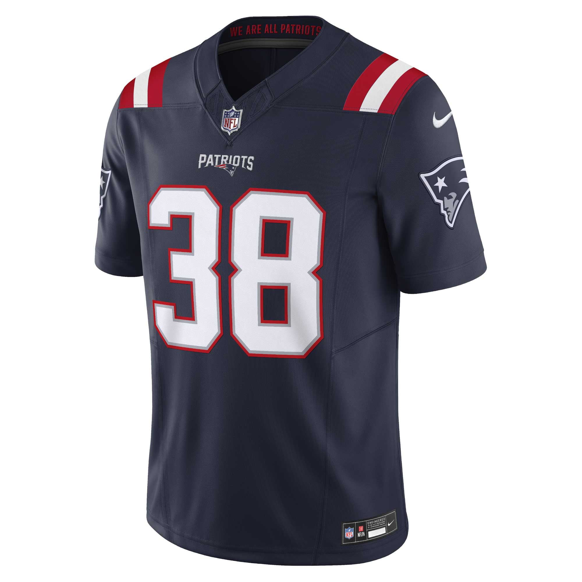 Men's Nike Rhamondre Stevenson Navy New England Patriots Vapor F.U.S.E. Limited Jersey - vstockx