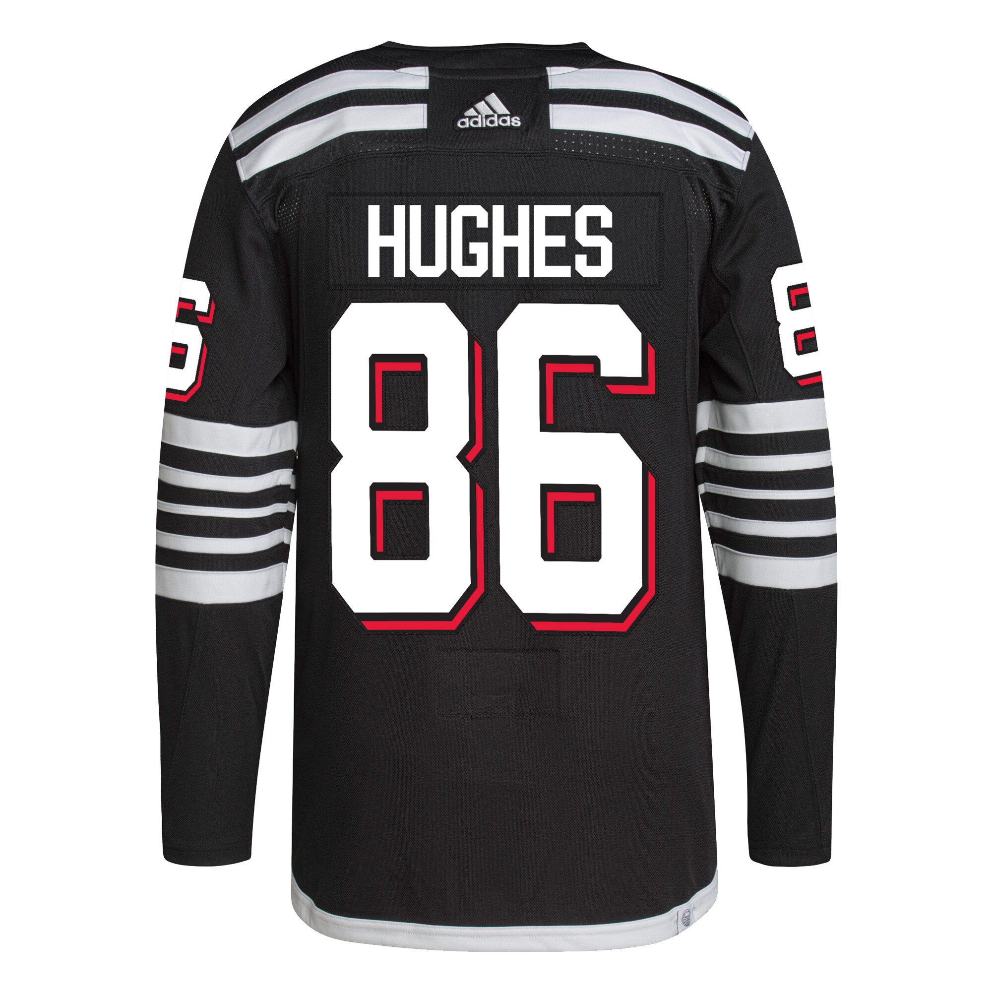 Jack Hughes New Jersey Devils adidas Alternate Primegreen Authentic Pro Player Jersey - Black - vstockx