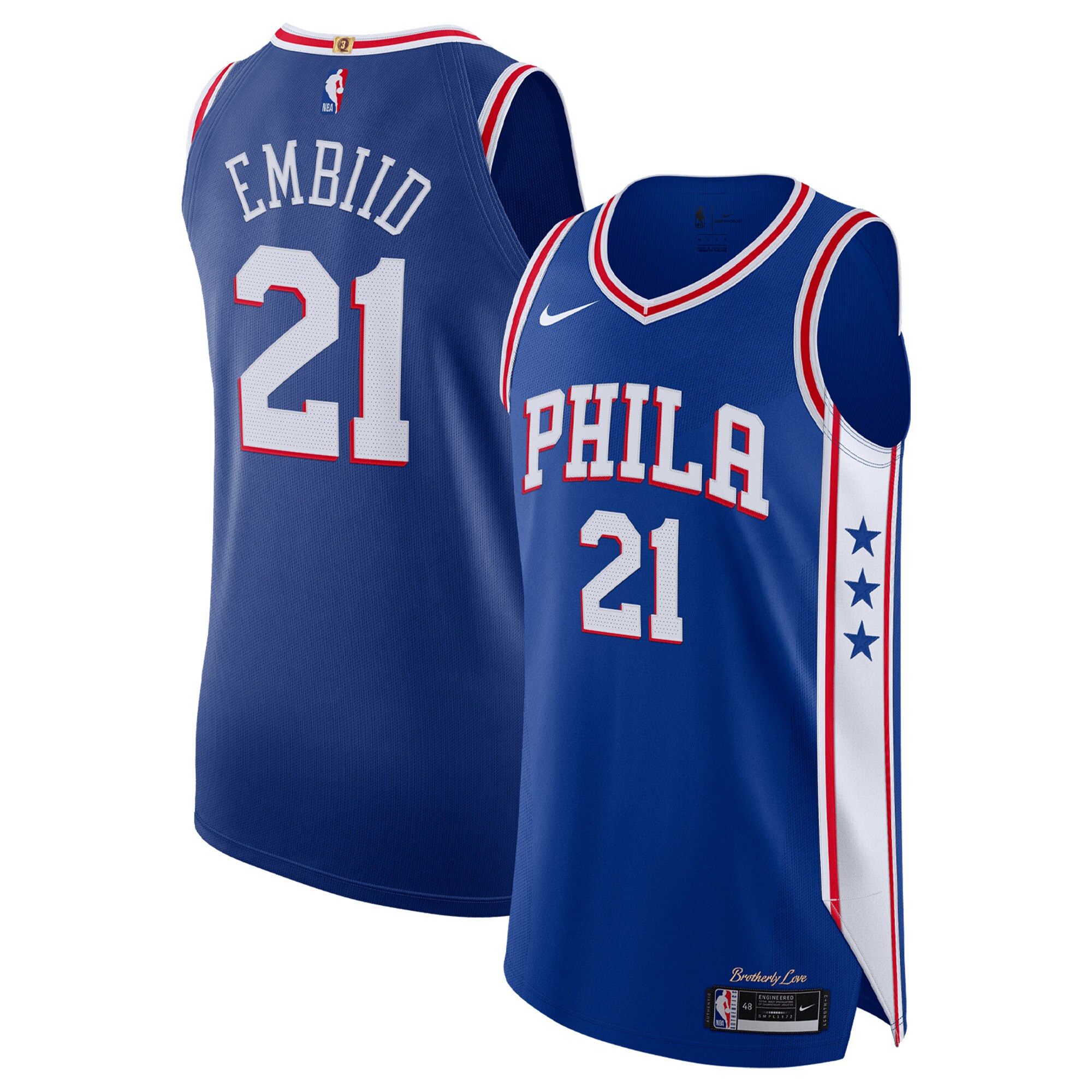 Joel Embiid Philadelphia 76ers Nike 2020/21 Authentic Player Jersey Royal - Icon Edition - vstockx