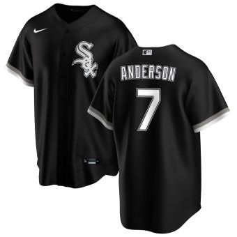 Men's Tim Anderson Chicago White Sox Black Alternate Premium Stitch Replica Jersey - vstockx