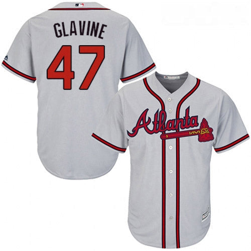 Men's Atlanta Braves Tom Glavine Replica Road Jersey - Gray - vstockx