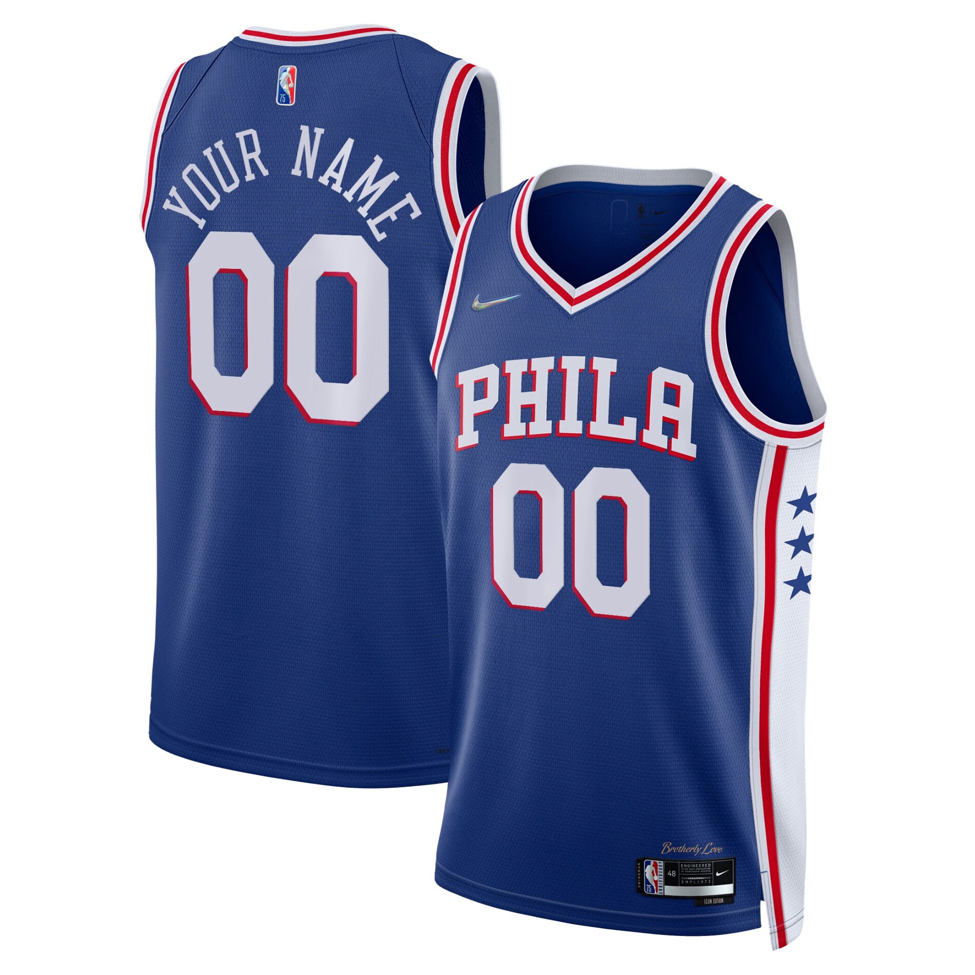 Philadelphia 76ers Nike 2021/22 Diamond Swingman Custom Jersey - Icon Edition - Royal - vstockx