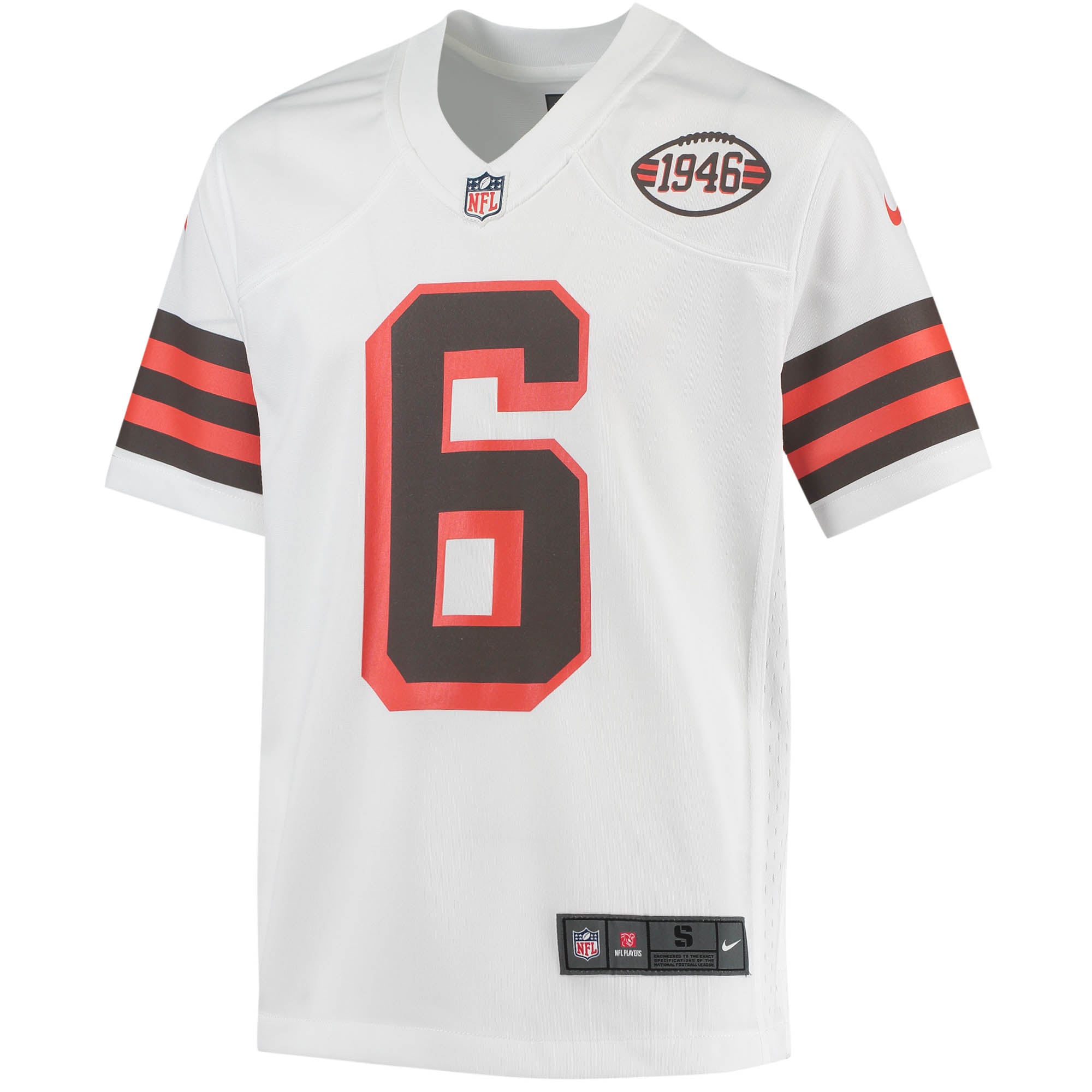 Baker Mayfield Cleveland Browns Nike Youth 1946 Collection Alternate Game Jersey - White - vstockx