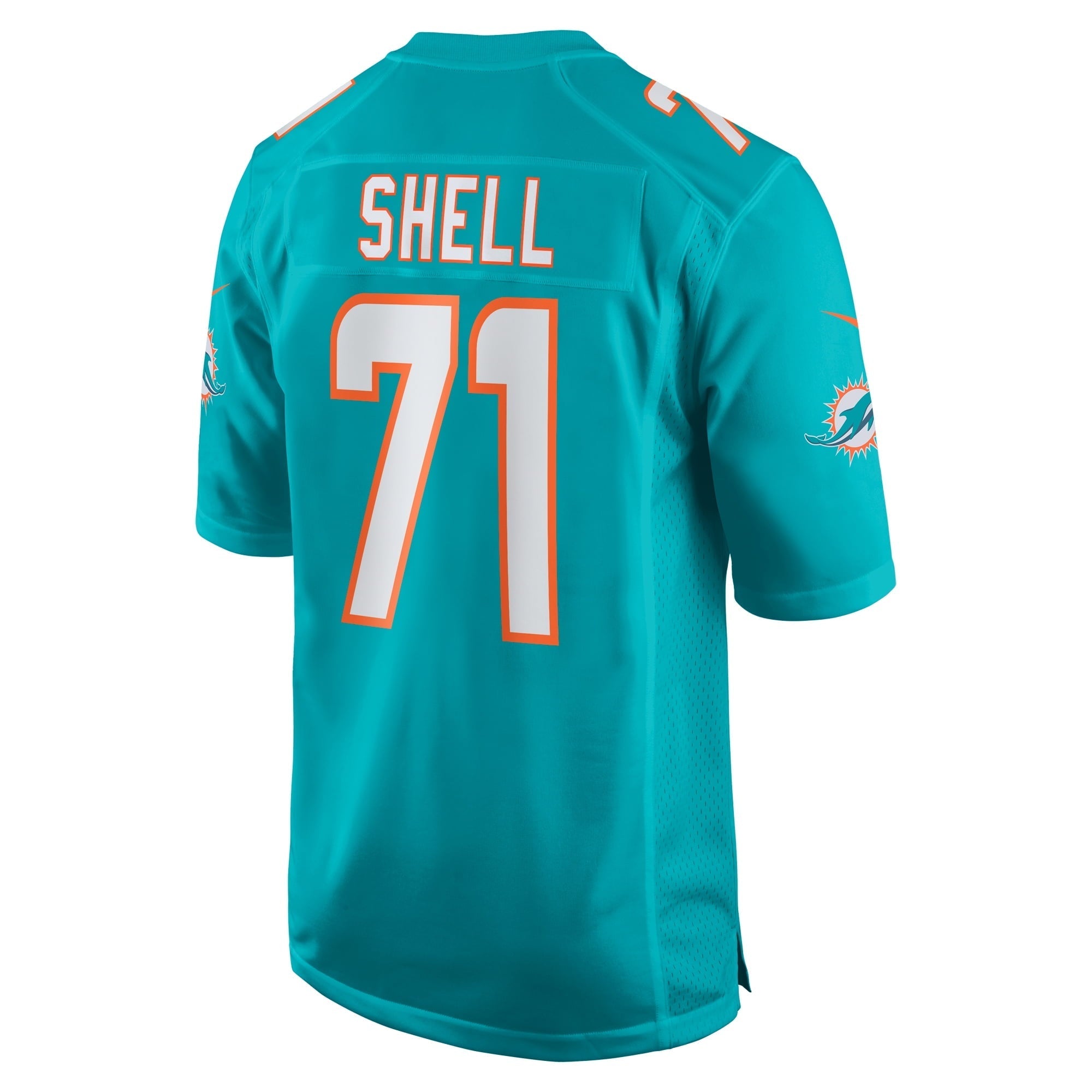 Men's Nike Brandon Shell Aqua Miami Dolphins Home Game Player Jersey - vstockx