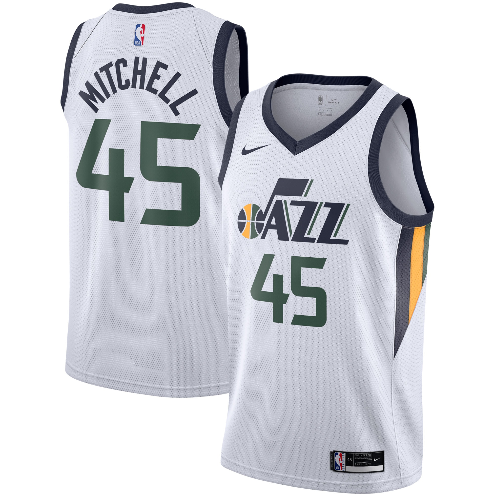 Donovan Mitchell Utah Jazz Nike 2020/21 Swingman Jersey - White - Association Edition - vstockx