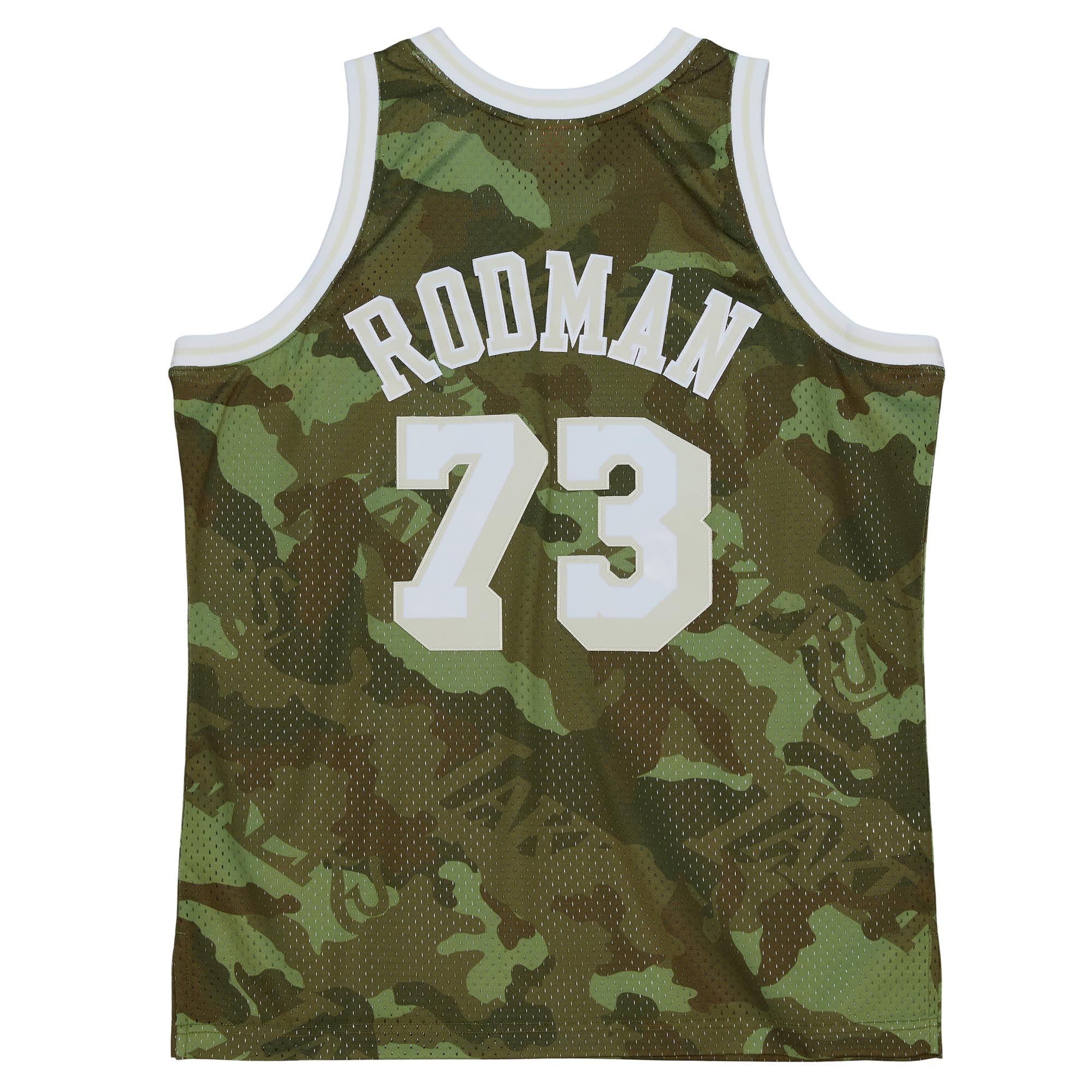 Dennis Rodman Los Angeles Lakers Mitchell & Ness Hardwood Classics 1998/99 Ghost Green Swingman Jersey - Camo - vstockx