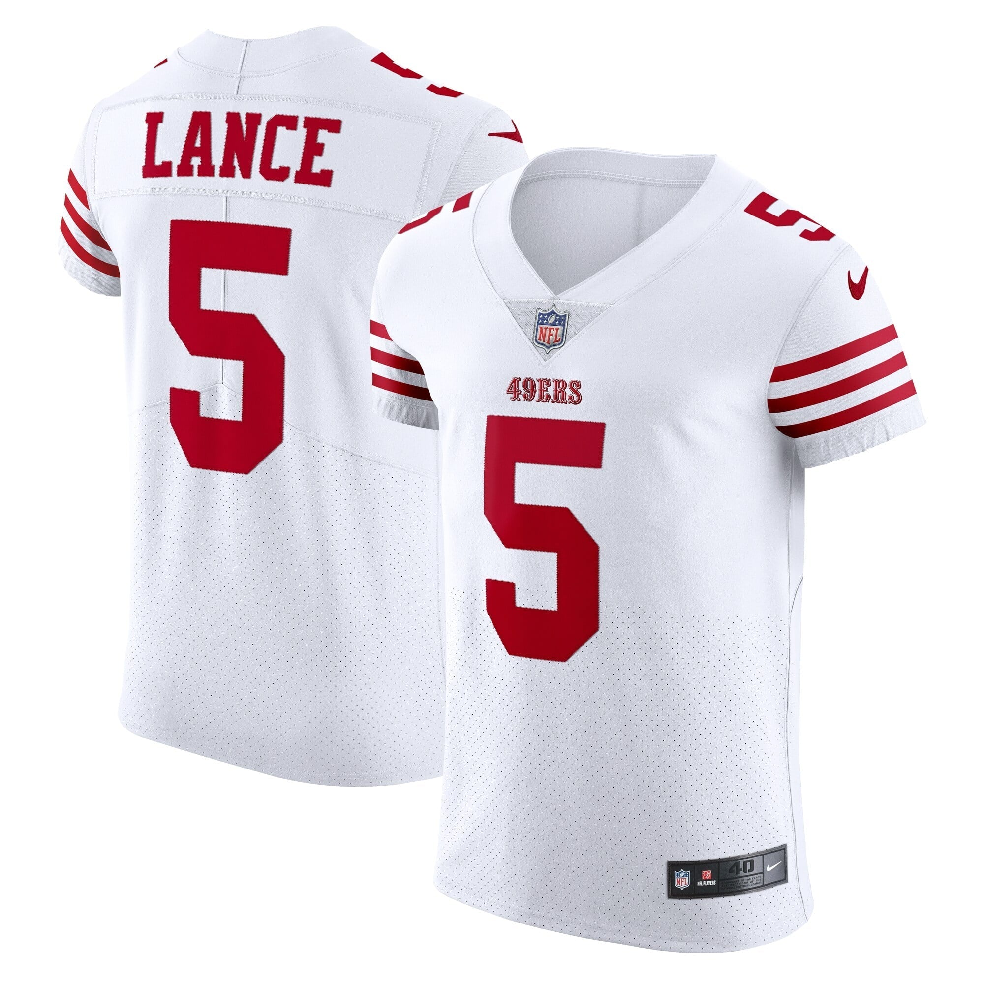 Men's Nike Trey Lance White San Francisco 49ers Vapor Elite Jersey - vstockx