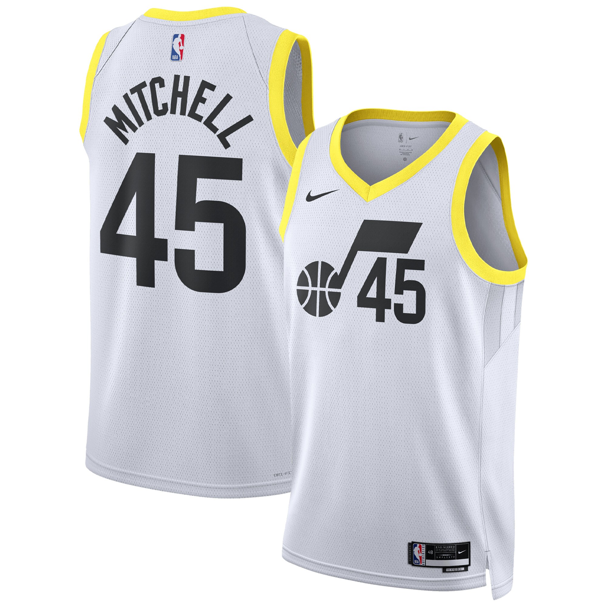 Donovan Mitchell Utah Jazz Nike Unisex Swingman Jersey - Association Edition - White - vstockx