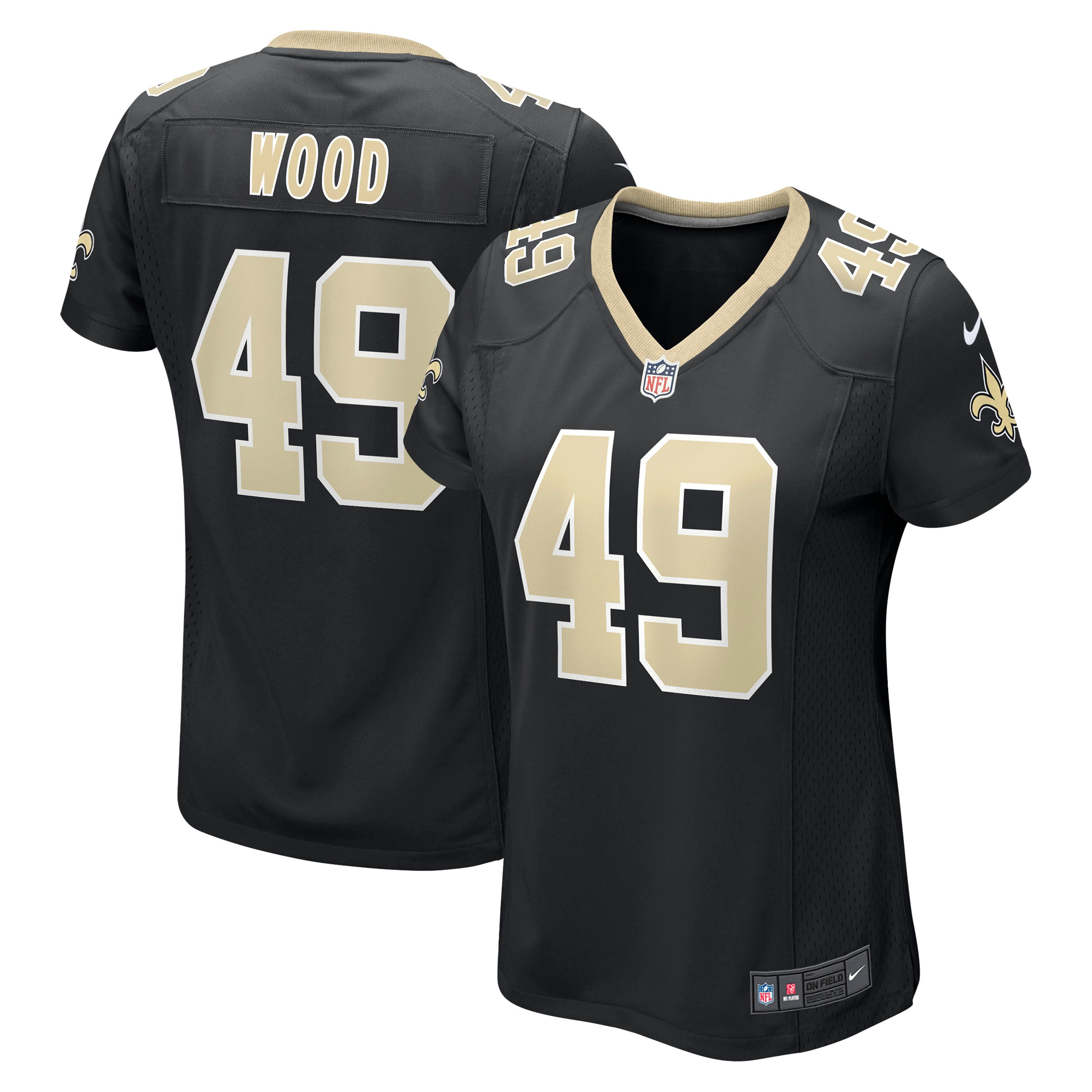 Zach Wood New Orleans Saints Nike Women's Game Jersey - Black - vstockx