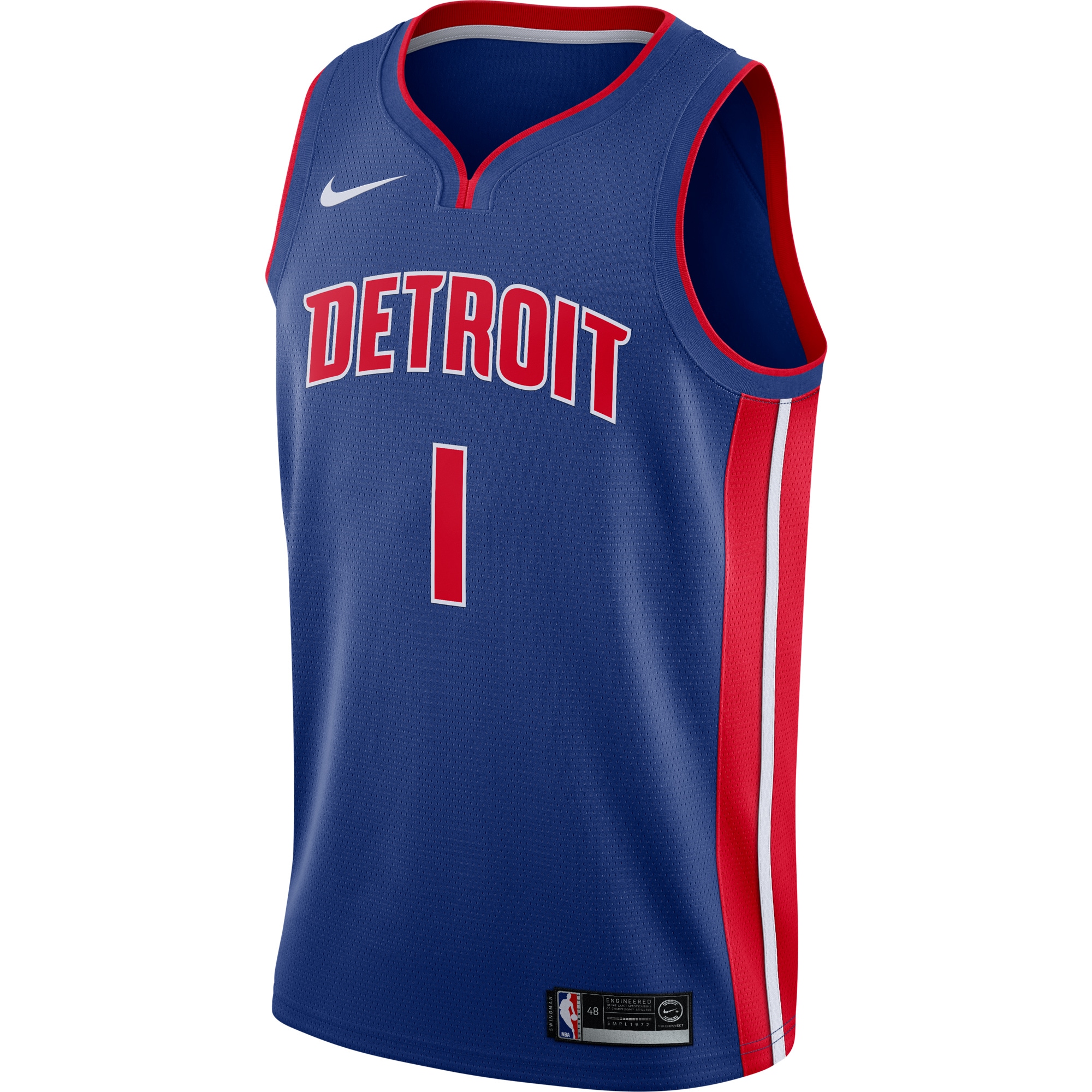 Reggie Jackson Detroit Pistons Nike Swingman Jersey Blue - Icon Edition - vstockx