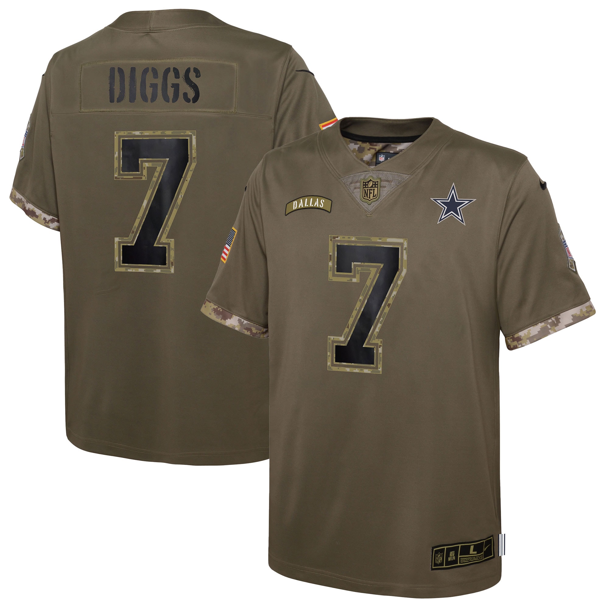 Trevon Diggs Dallas Cowboys Nike Youth 2022 Salute To Service Player Limited Jersey - Olive - vstockx