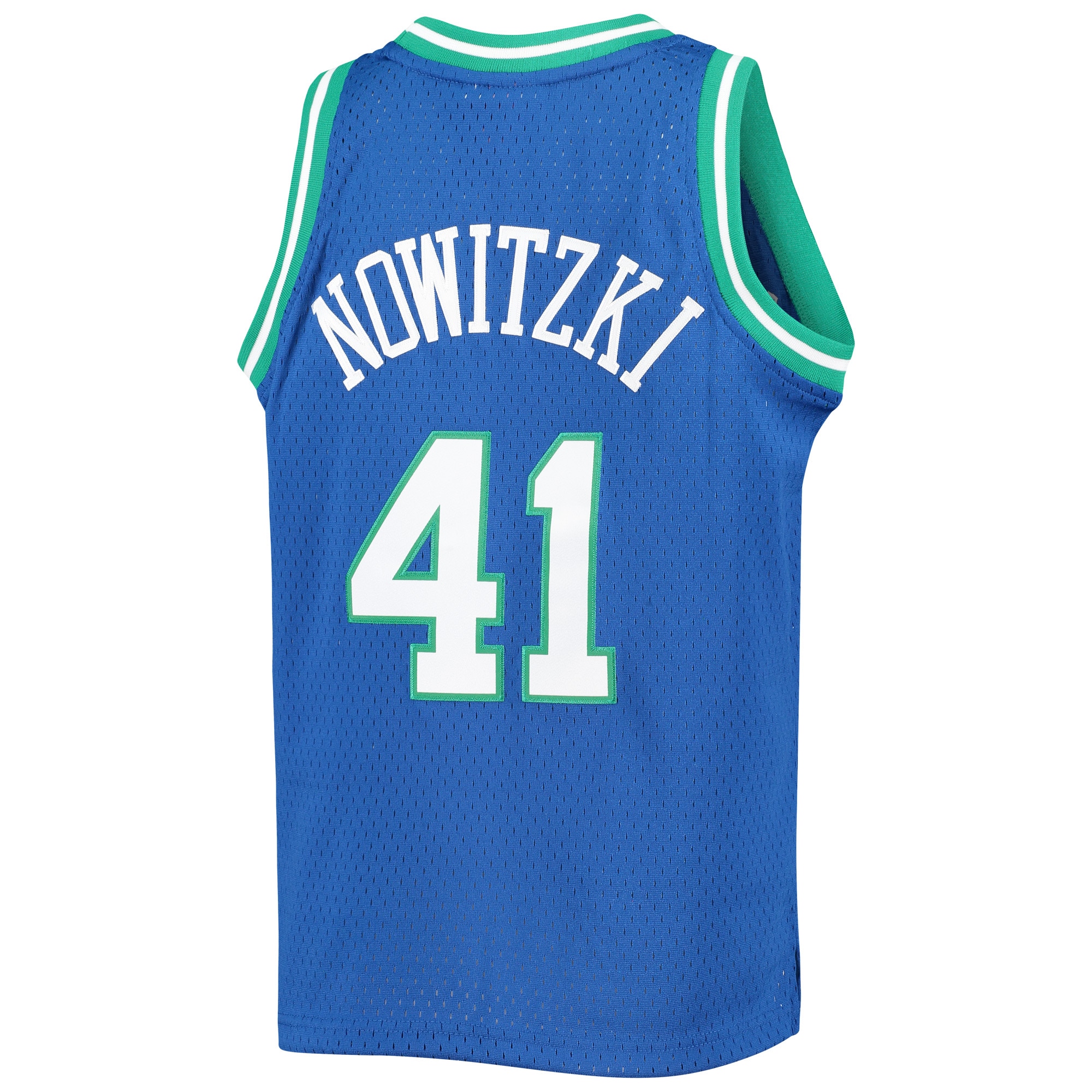 Dirk Nowitzki Dallas Mavericks Mitchell & Ness Youth 1998-99 Hardwood Classics Swingman Jersey - Blue - vstockx