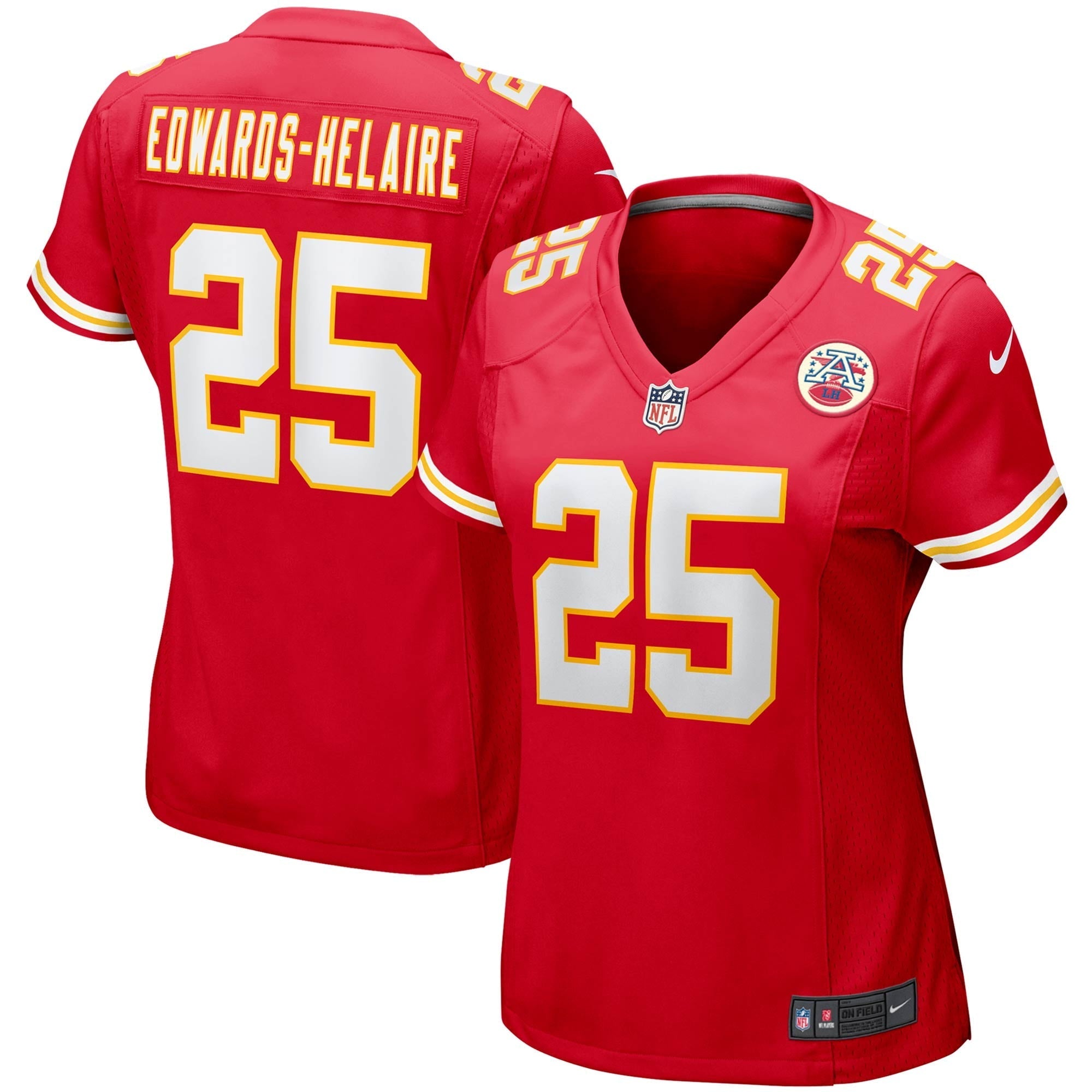 Women's Nike Clyde Edwards-Helaire Red Kansas City Chiefs Player Game Team Jersey - vstockx