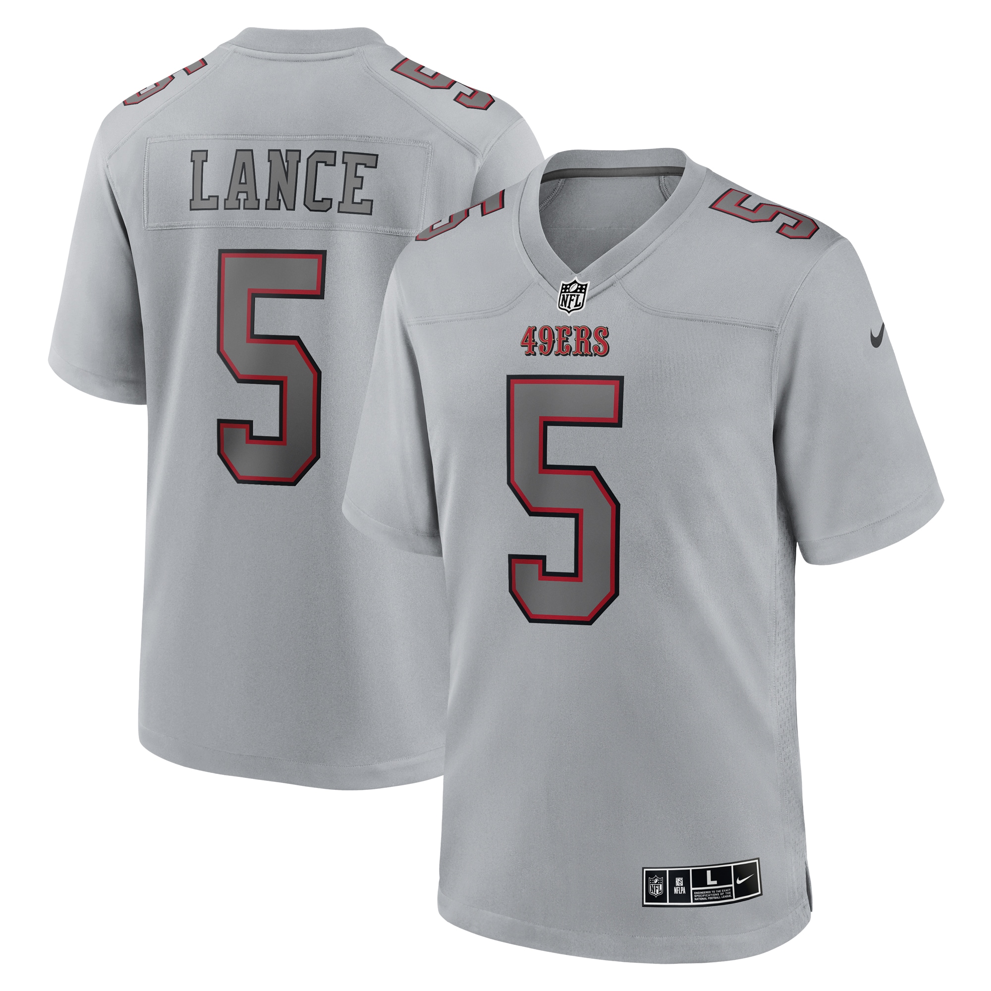 Trey Lance San Francisco 49ers Nike Atmosphere Fashion Game Jersey - Gray - vstockx