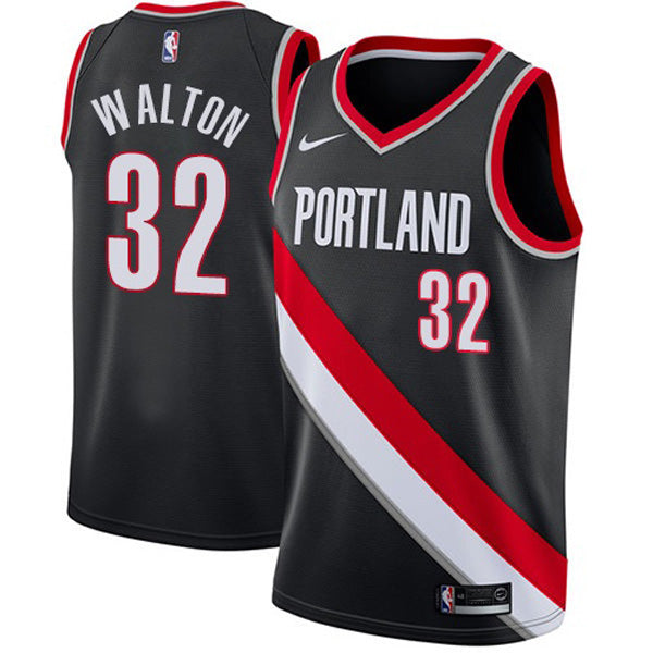 Youth Portland Trail Blazers Bill Walton Icon Edition Jersey - Black - vstockx