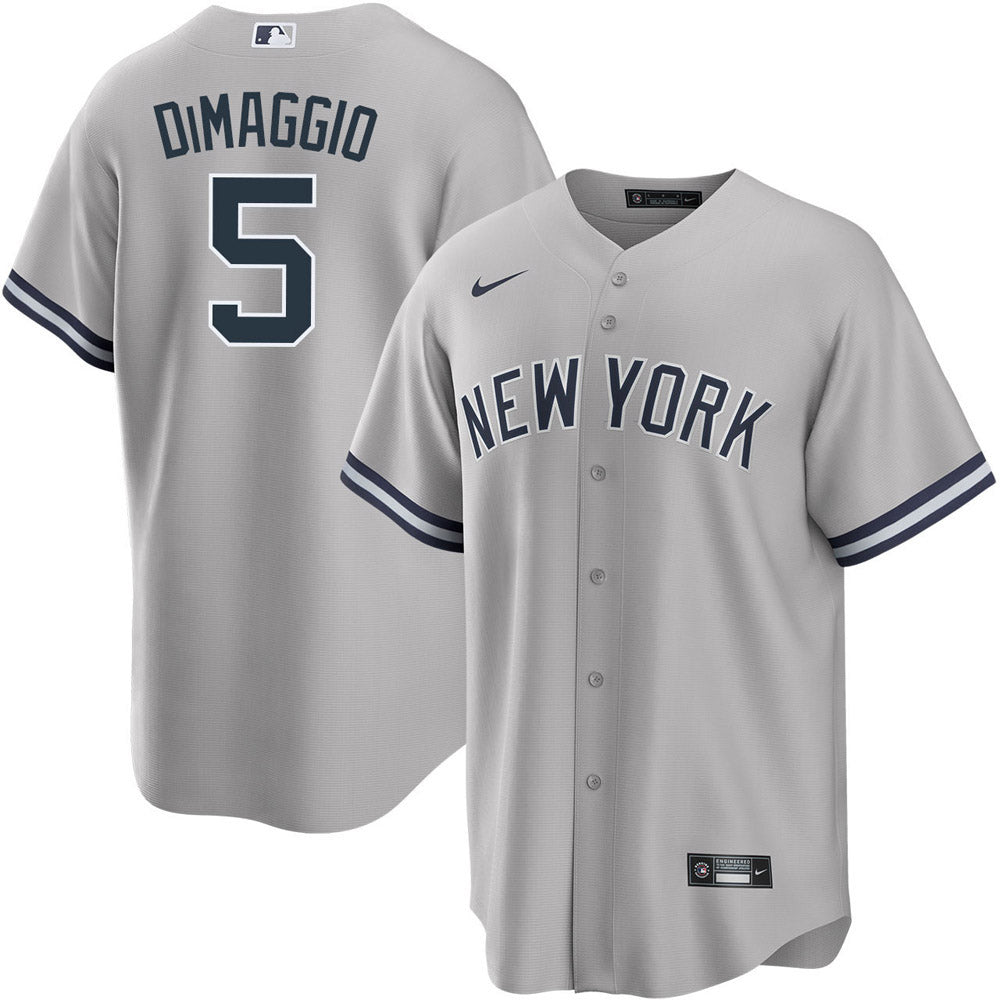 Men's New York Yankees Joe DiMaggio Replica Road Jersey - Gray - vstockx