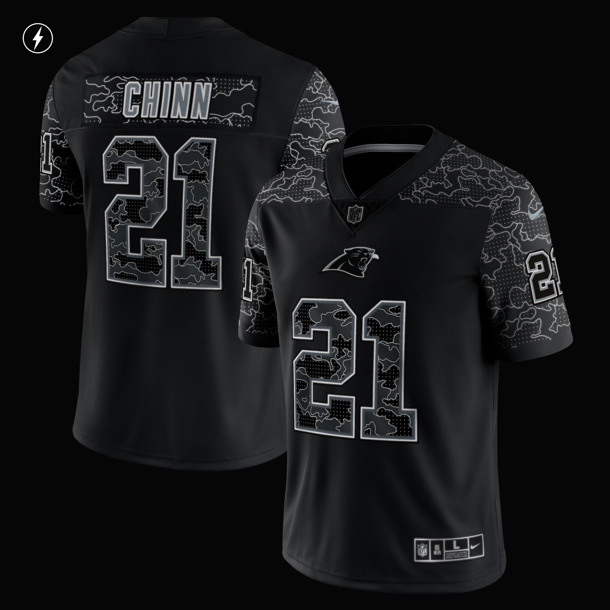 Jeremy Chinn Carolina Panthers Nike RFLCTV Limited Jersey - Black - vstockx