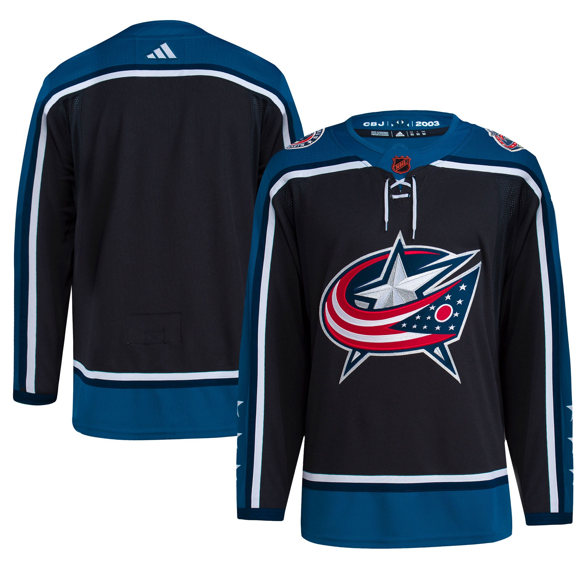 Columbus Blue Jackets adidas Reverse Retro 2.0 Authentic Blank Jersey - Black - vstockx