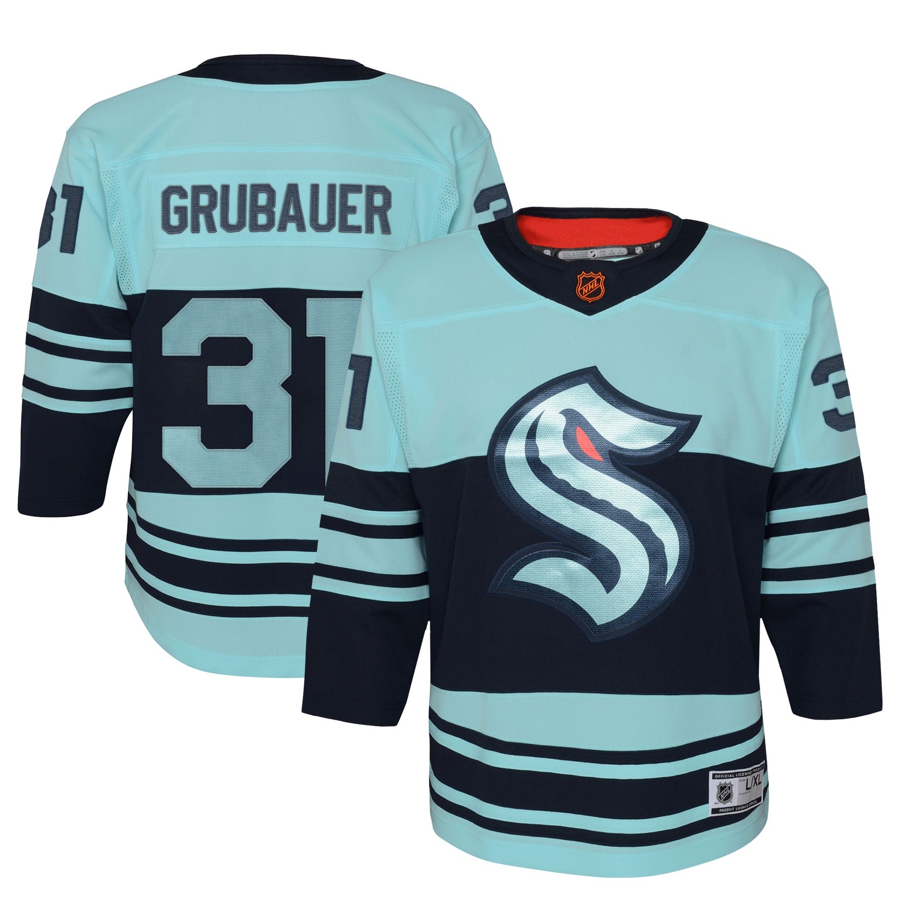 Philipp Grubauer Seattle Kraken Youth Special Edition 2.0 Premier Player Jersey - Teal - vstockx