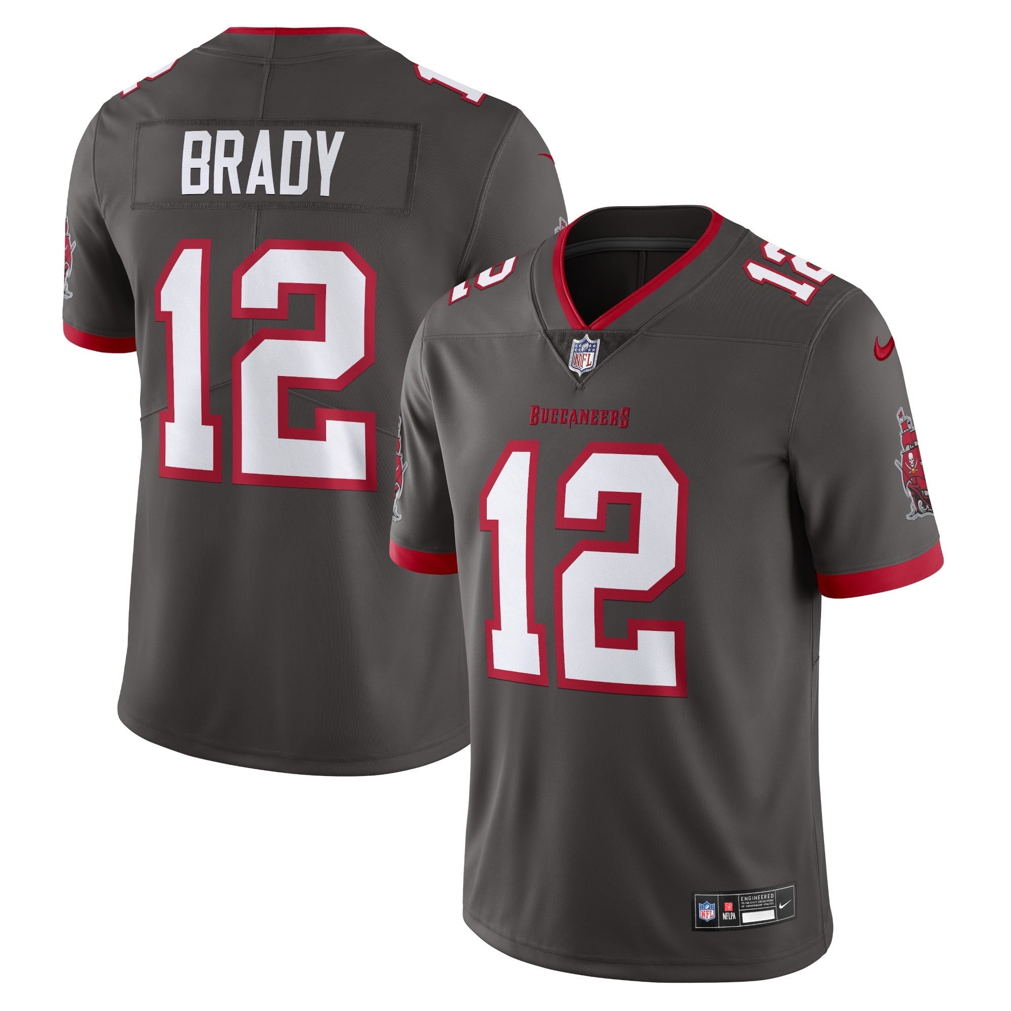 Men's Nike Tom Brady Pewter Tampa Bay Buccaneers Alternate Vapor Untouchable Limited Jersey - vstockx