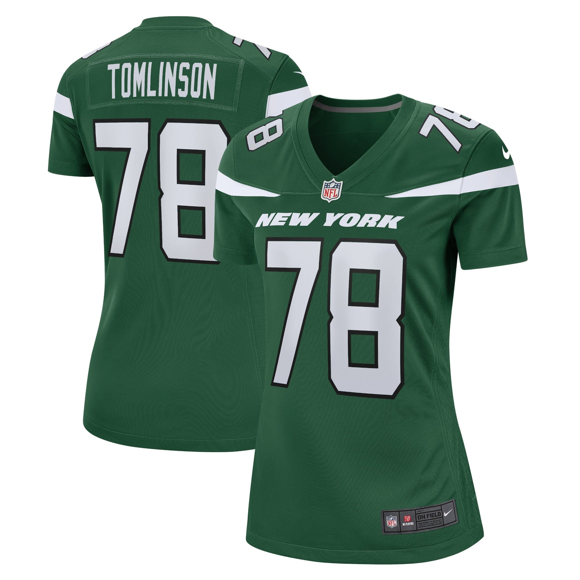 Women's Nike Laken Tomlinson Gotham Green New York Jets Game Jersey - vstockx