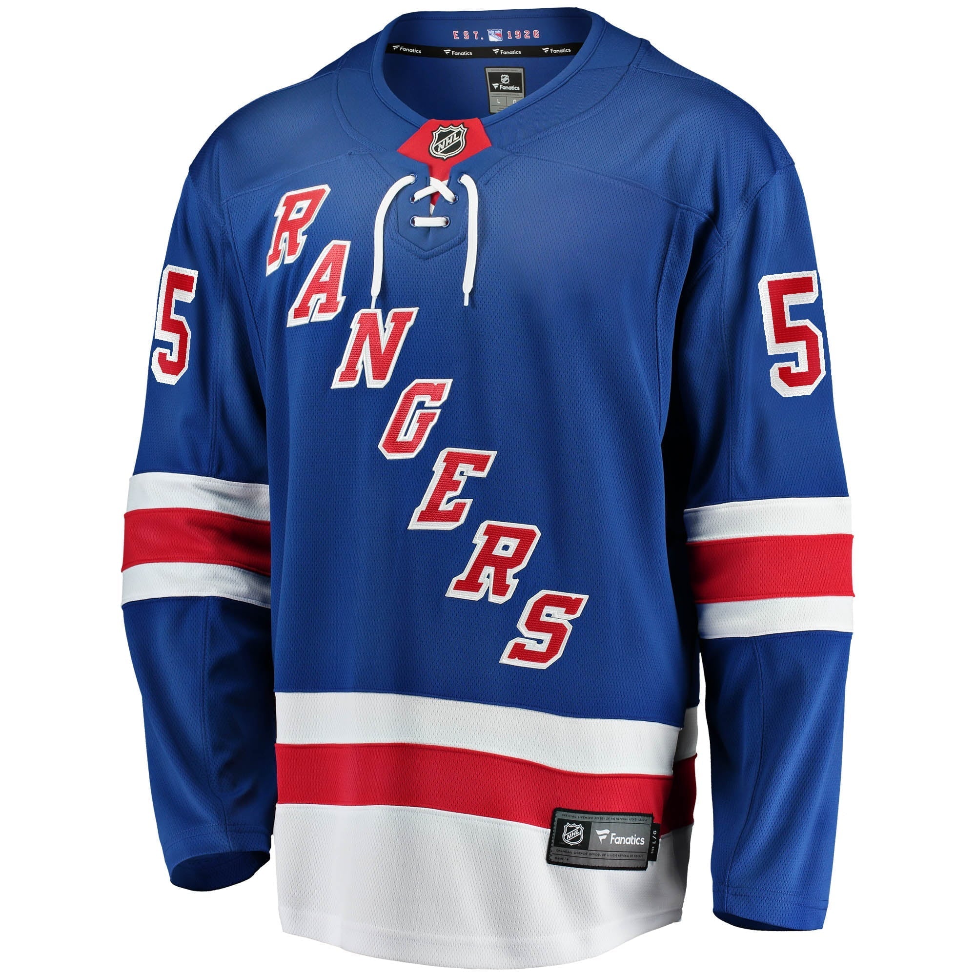 Men's Fanatics Branded Ryan Lindgren Blue New York Rangers 2017/18 Home Breakaway Replica Jersey - vstockx